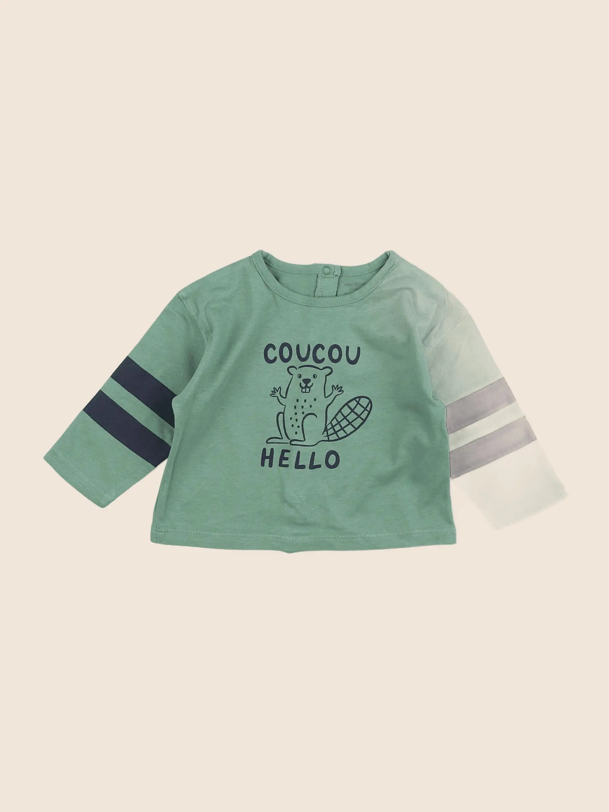 Vertbaudet - tee-shirt vert - 6 mois