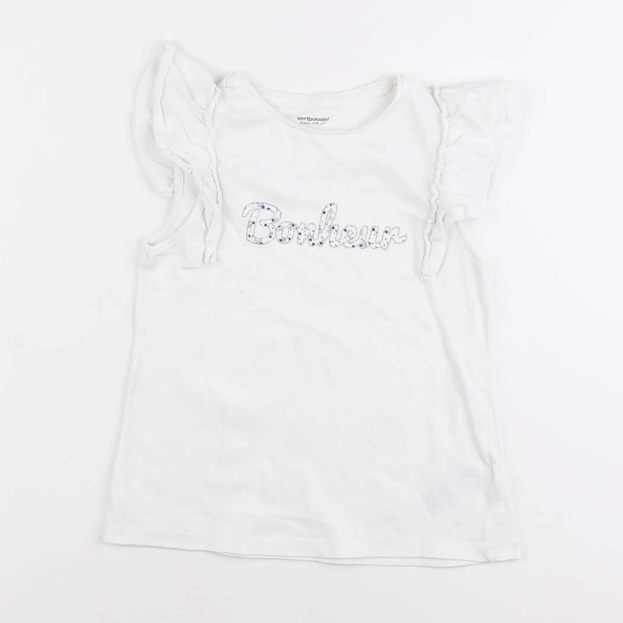 Vertbaudet - tee-shirt blanc - 8 ans