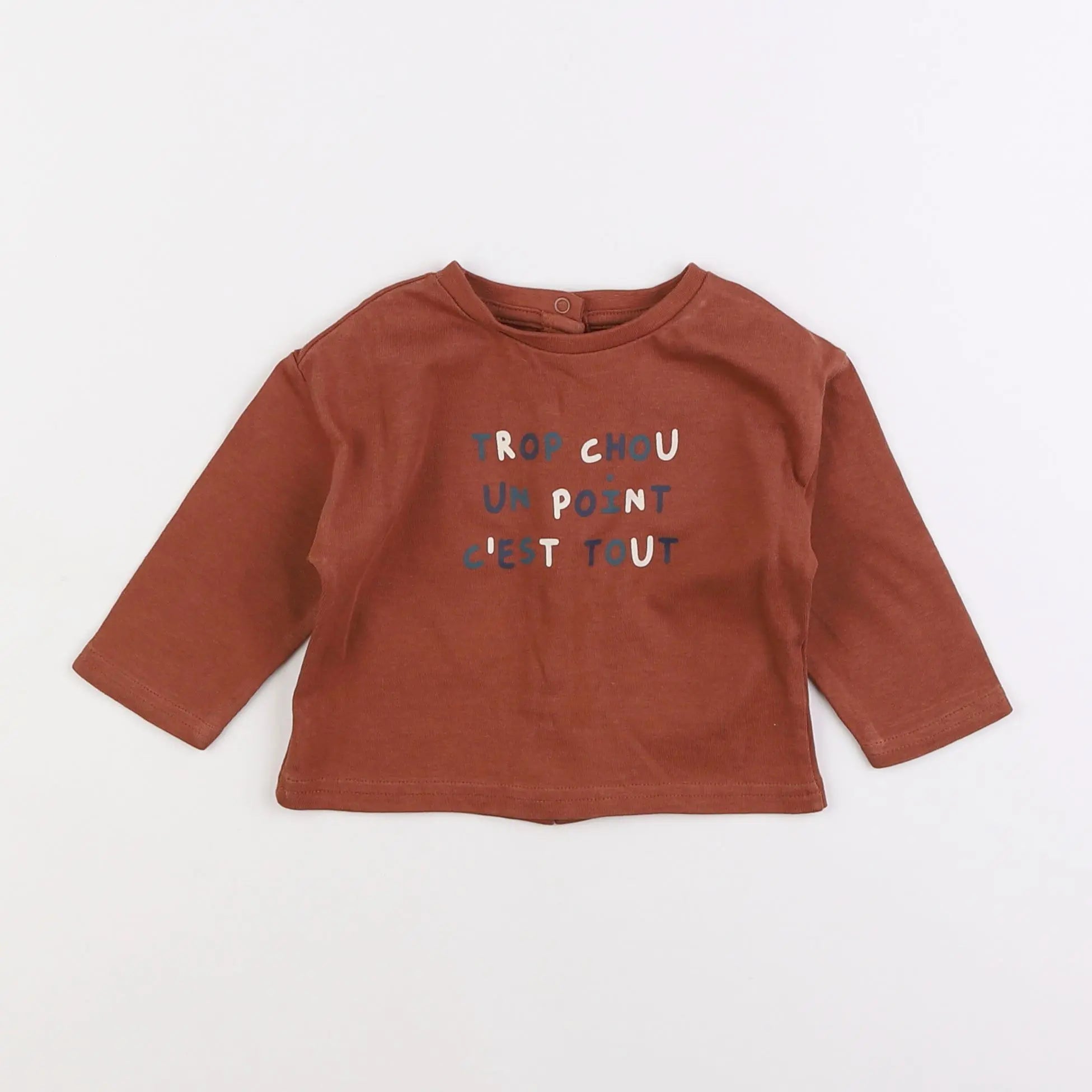 Vertbaudet - tee-shirt marron - 6 mois