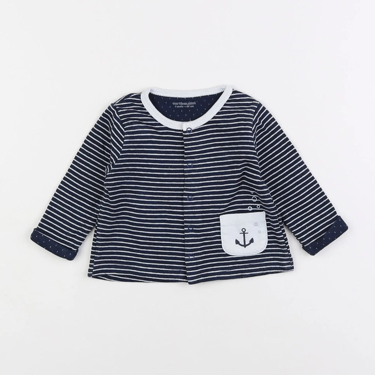 Vertbaudet - sweat bleu - 6 mois