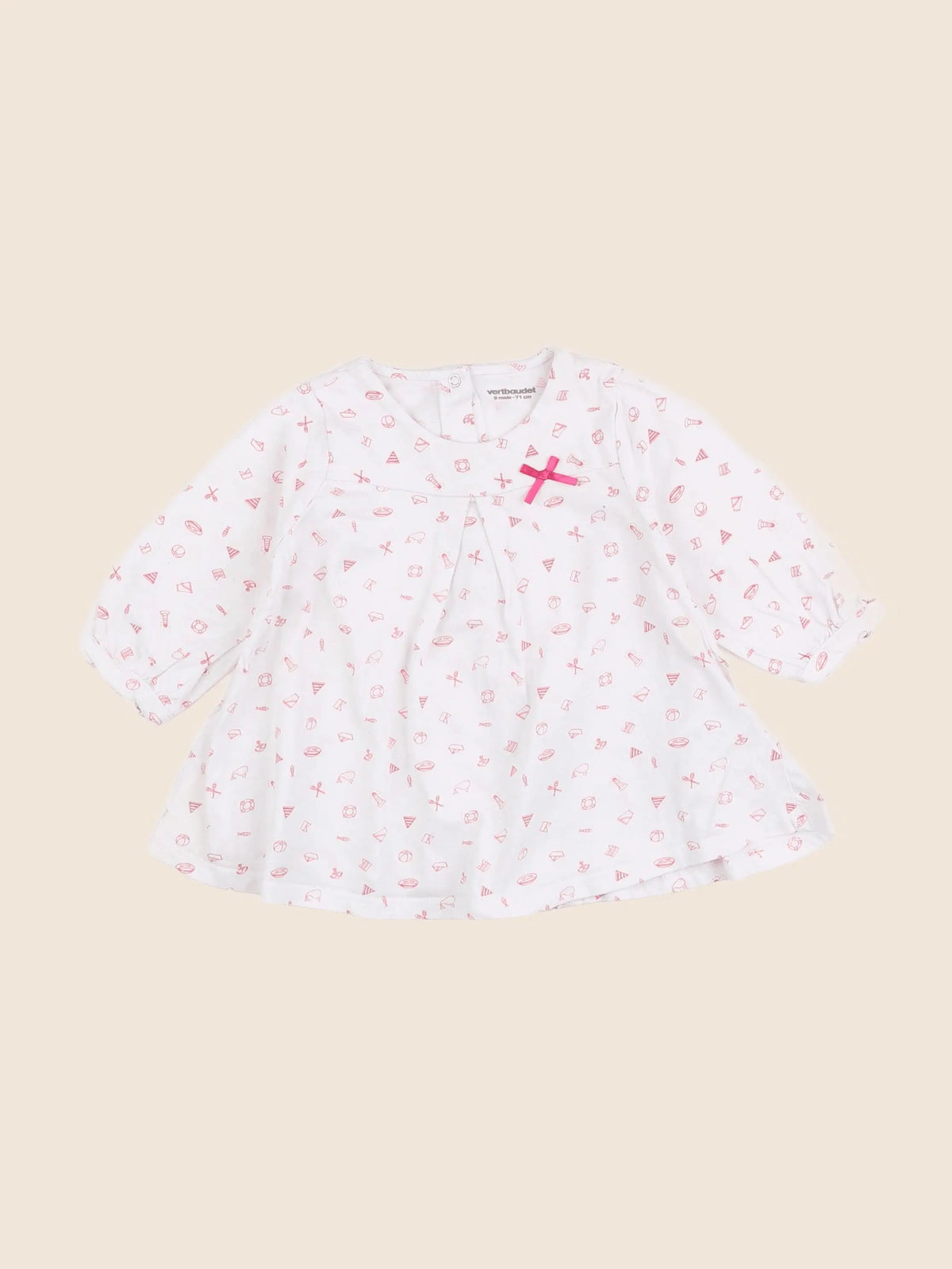 Vertbaudet - tee-shirt rose - 9 mois