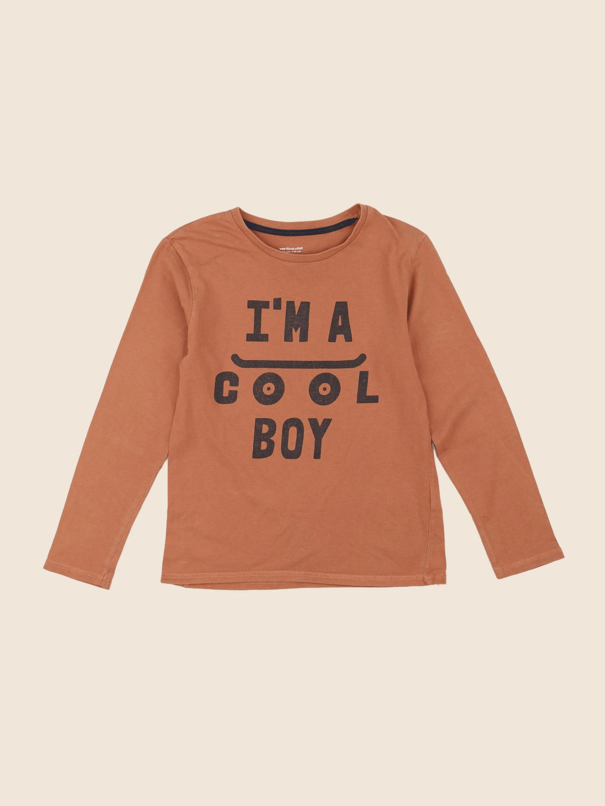 Vertbaudet - tee-shirt marron - 10 ans