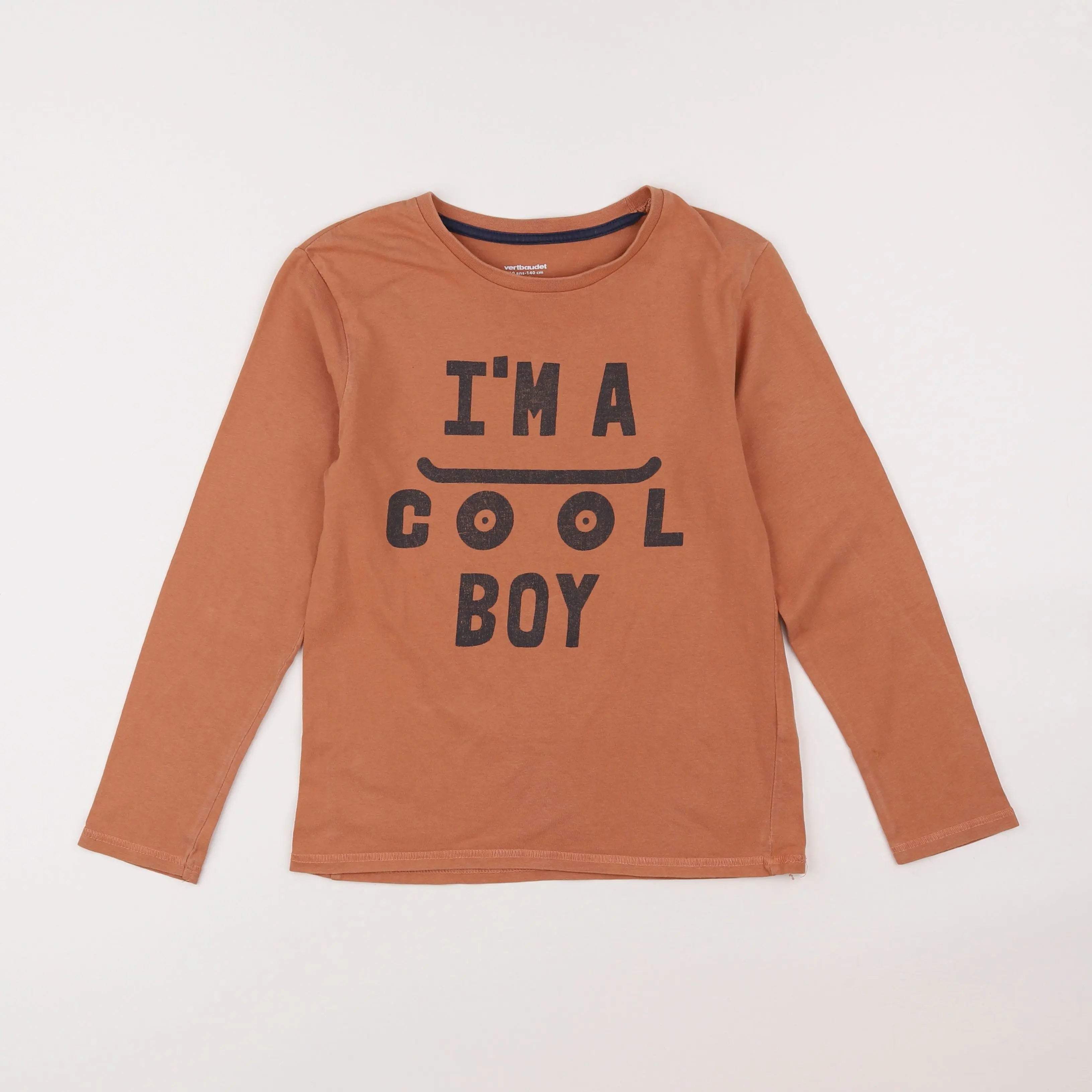 Vertbaudet - tee-shirt marron - 10 ans