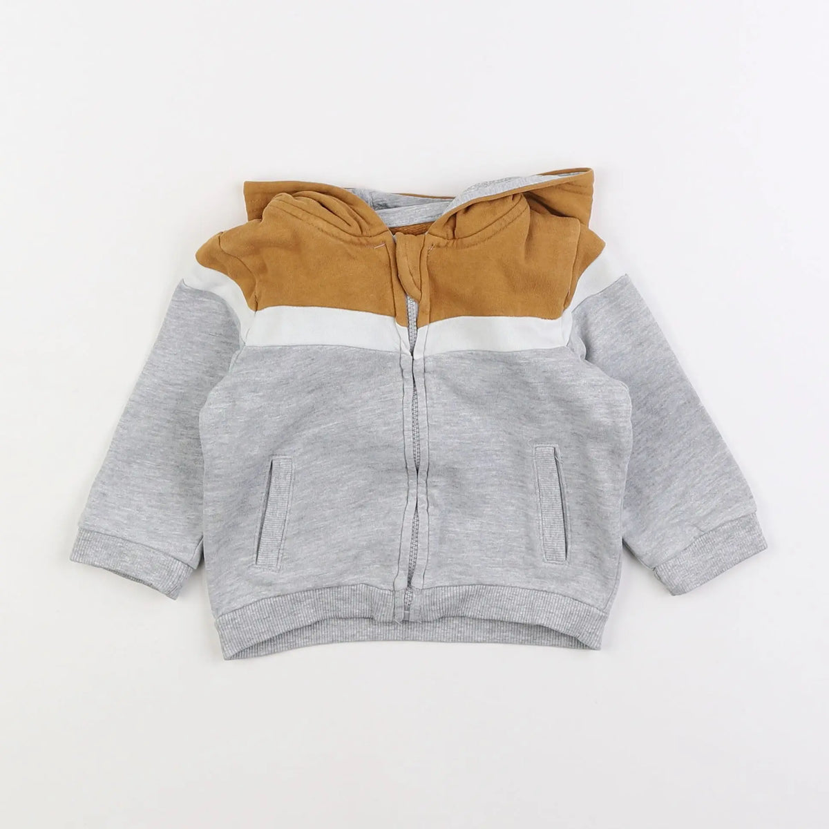 Vertbaudet - sweat gris - 9 mois