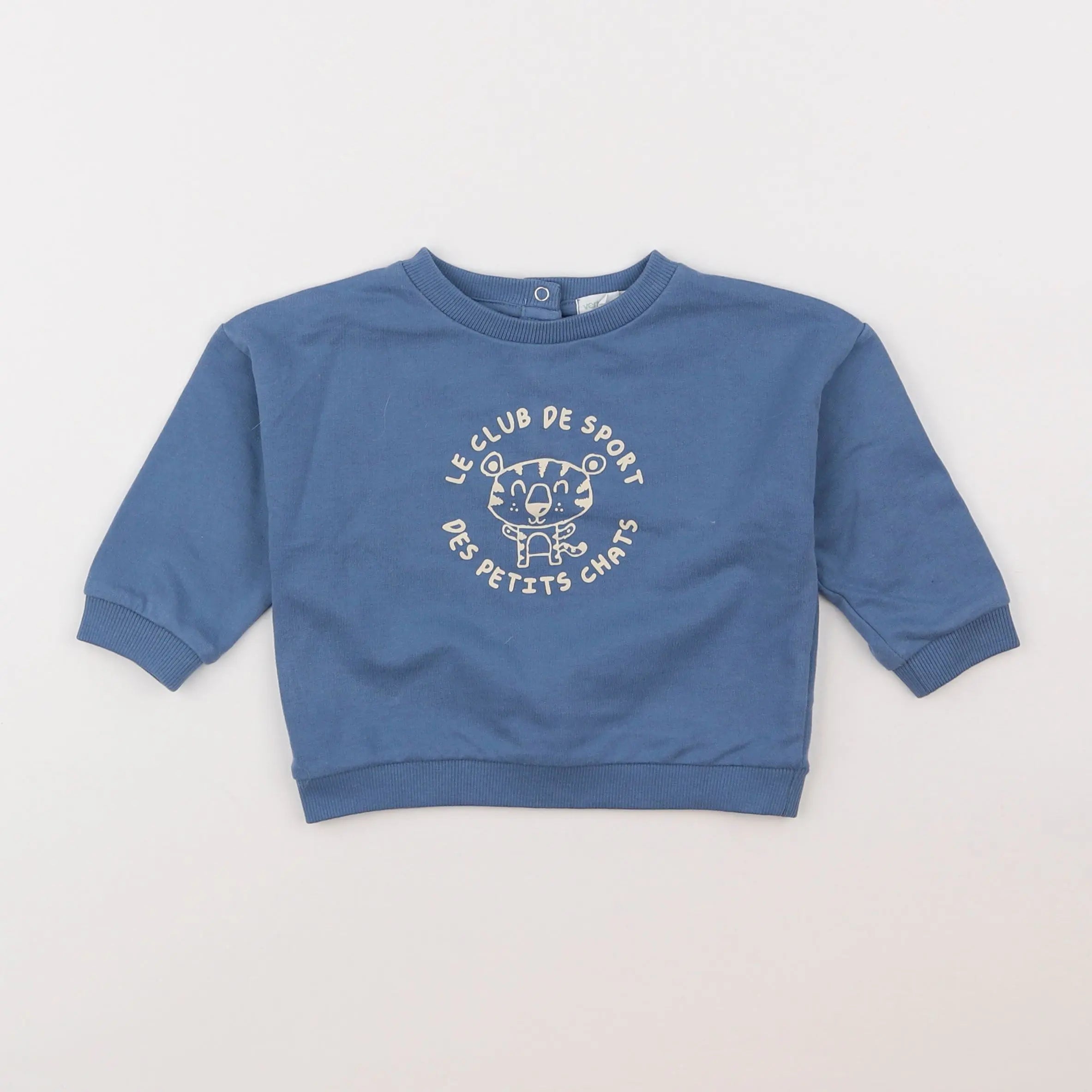 Vertbaudet - sweat bleu - 12 mois