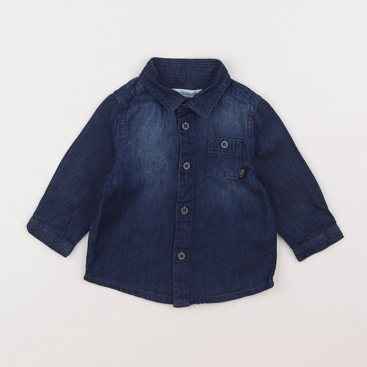 Vertbaudet - chemise bleu - 6 mois