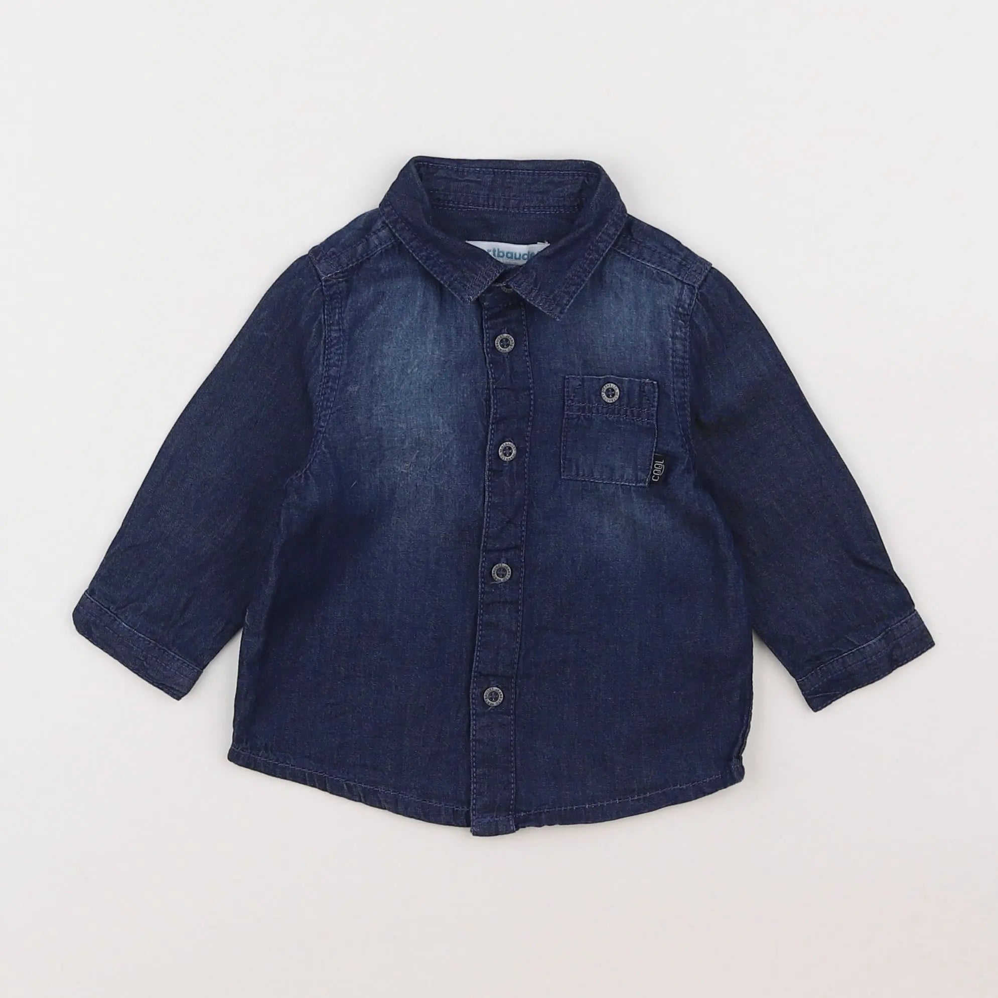 Vertbaudet - chemise bleu - 6 mois