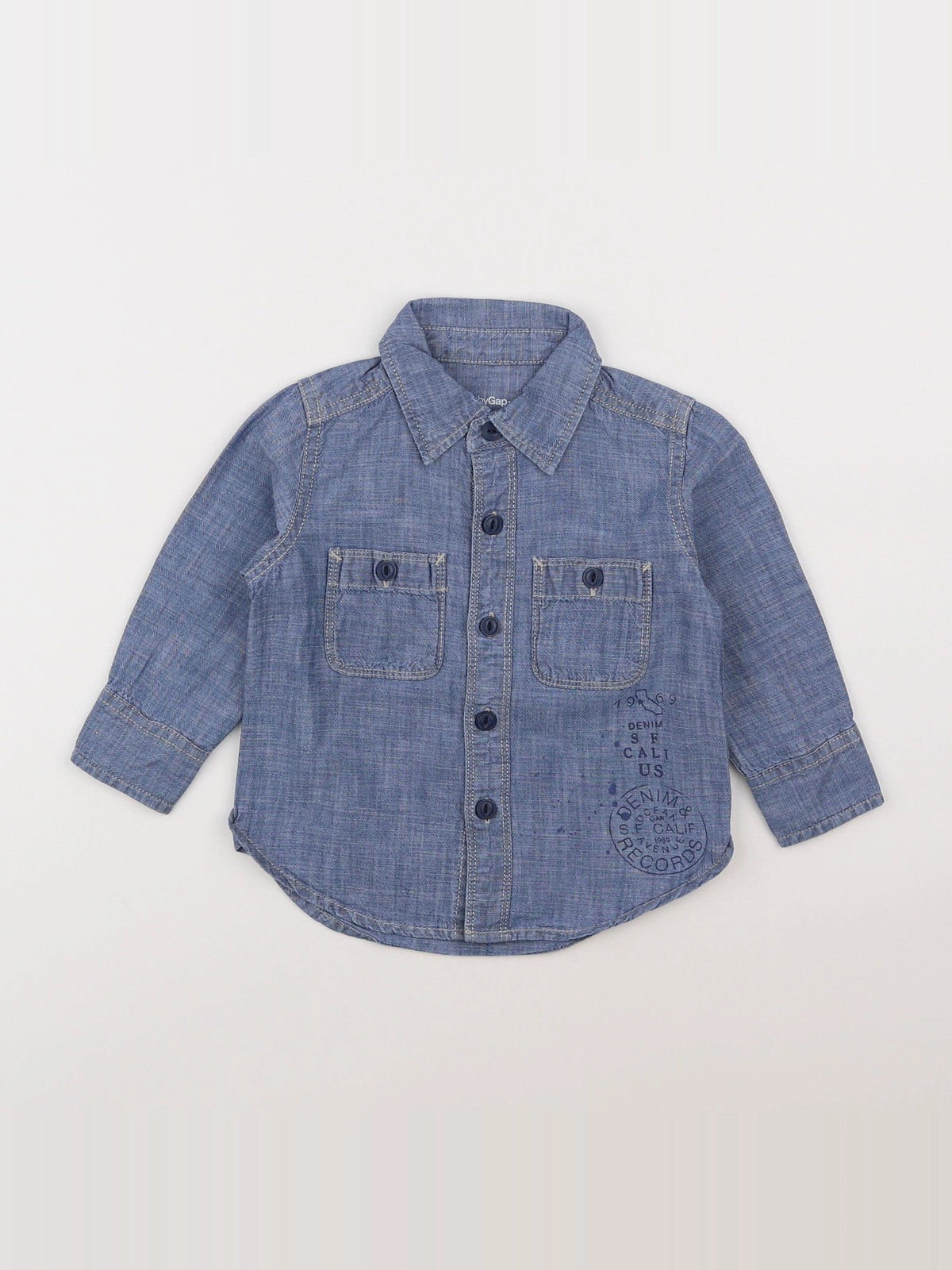 GAP - chemise bleu - 12/18 mois