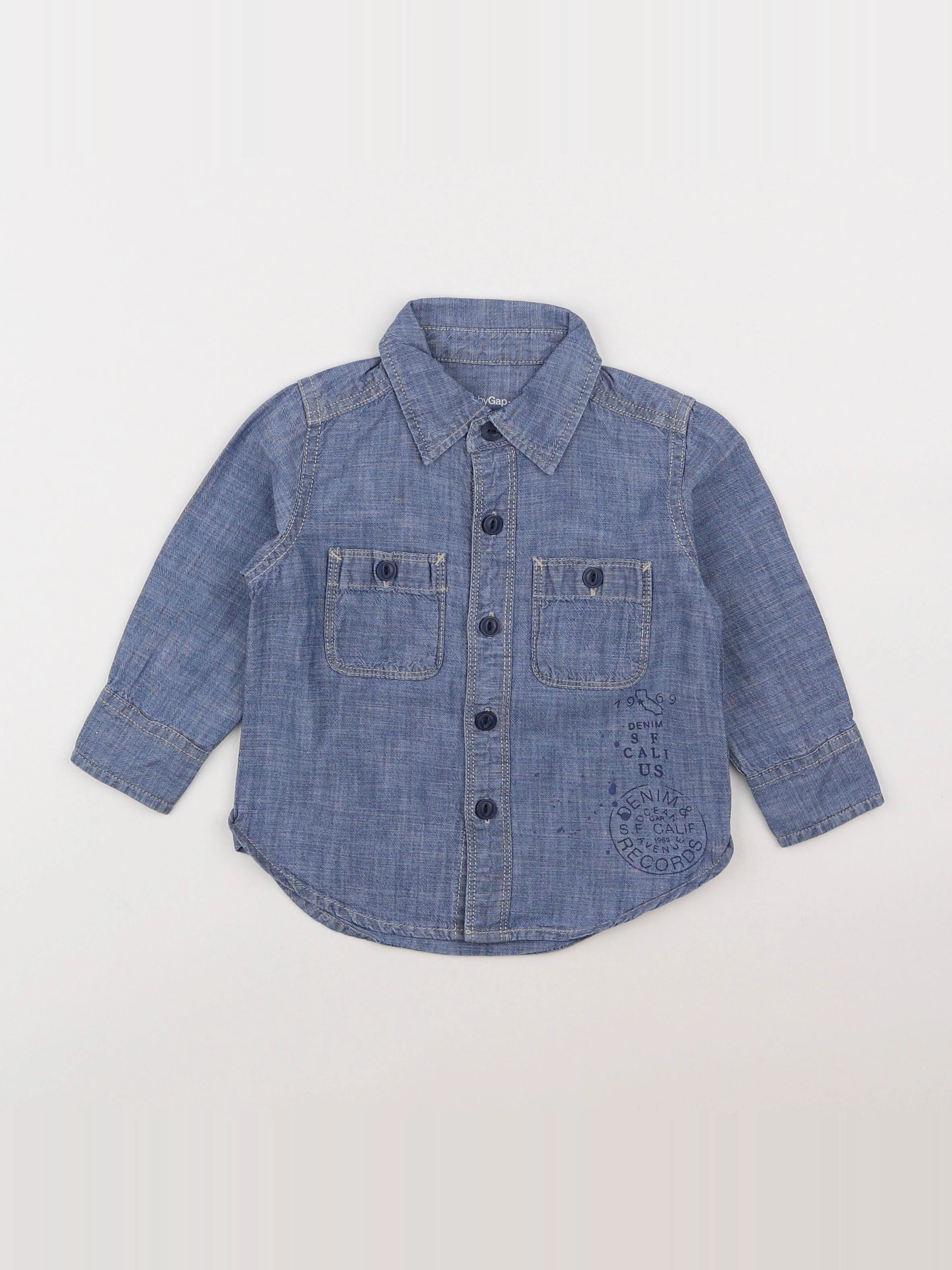 GAP - chemise bleu - 12/18 mois