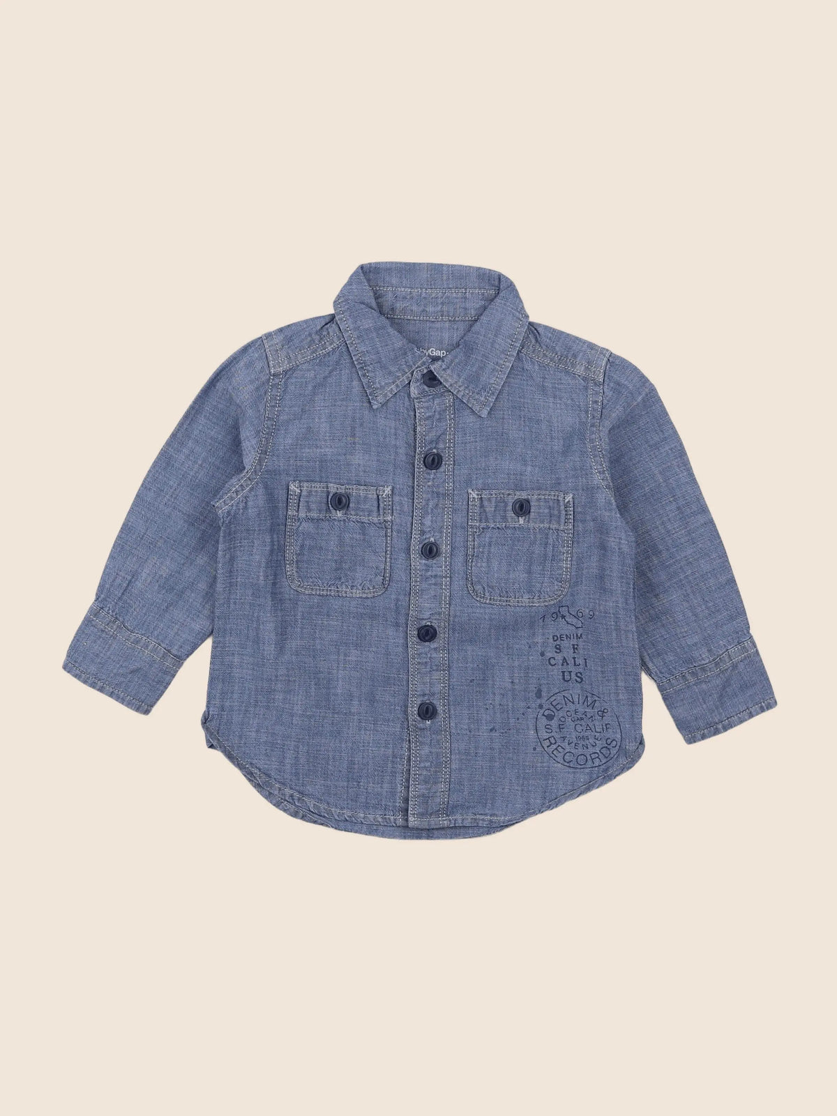 GAP - chemise bleu - 12/18 mois