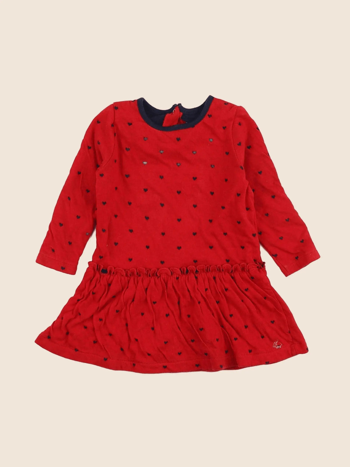 Petit Bateau - robe rouge - 18 mois