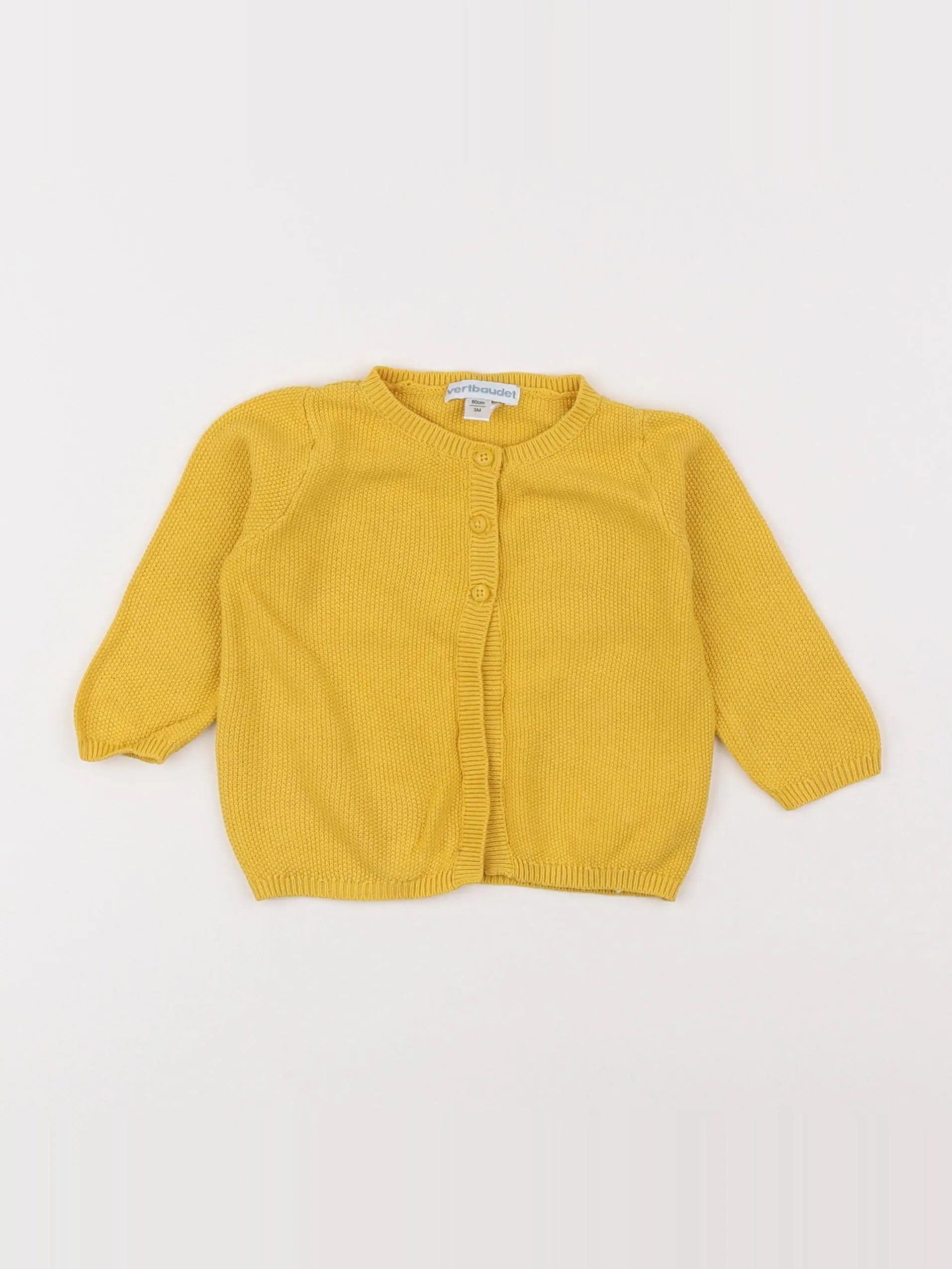 Vertbaudet - gilet jaune - 3 mois