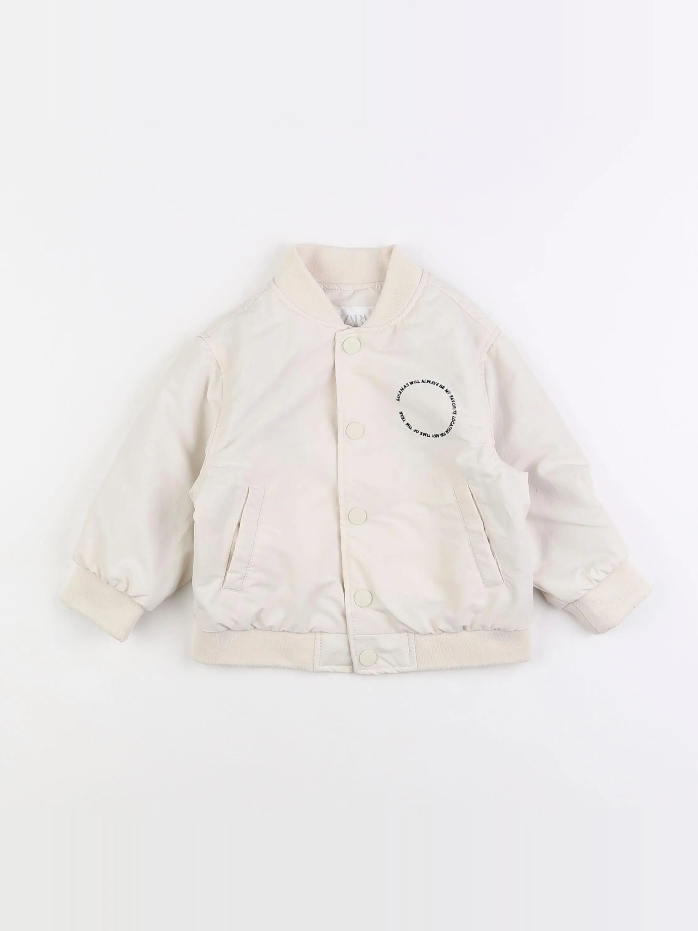 Zara - veste simili cuir beige - 9/12 mois