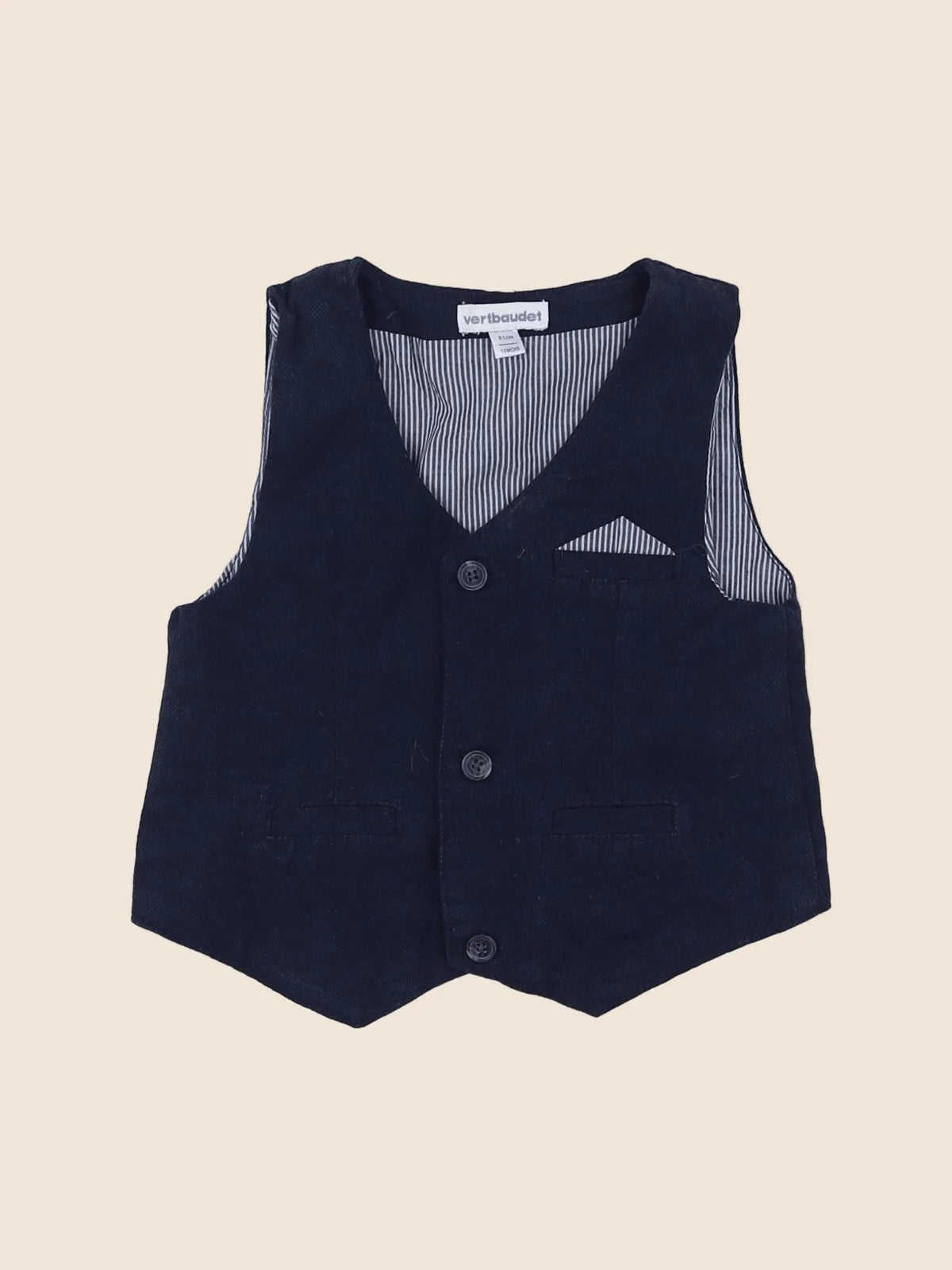 Vertbaudet - gilet bleu - 9 mois