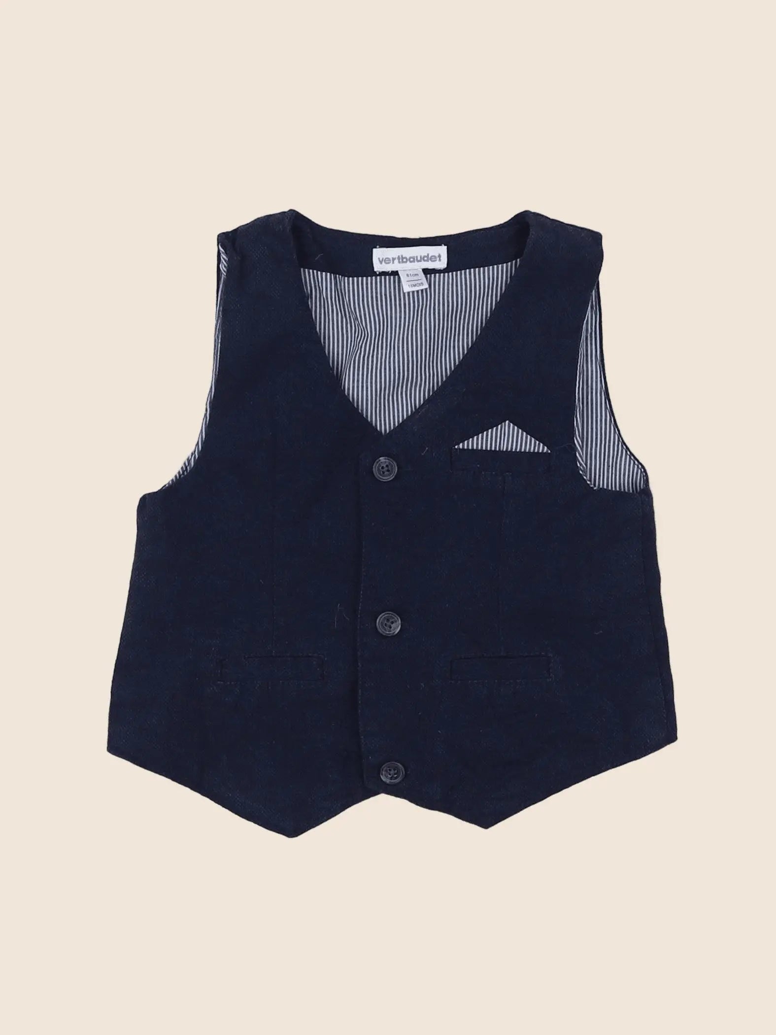 Vertbaudet - gilet bleu - 9 mois