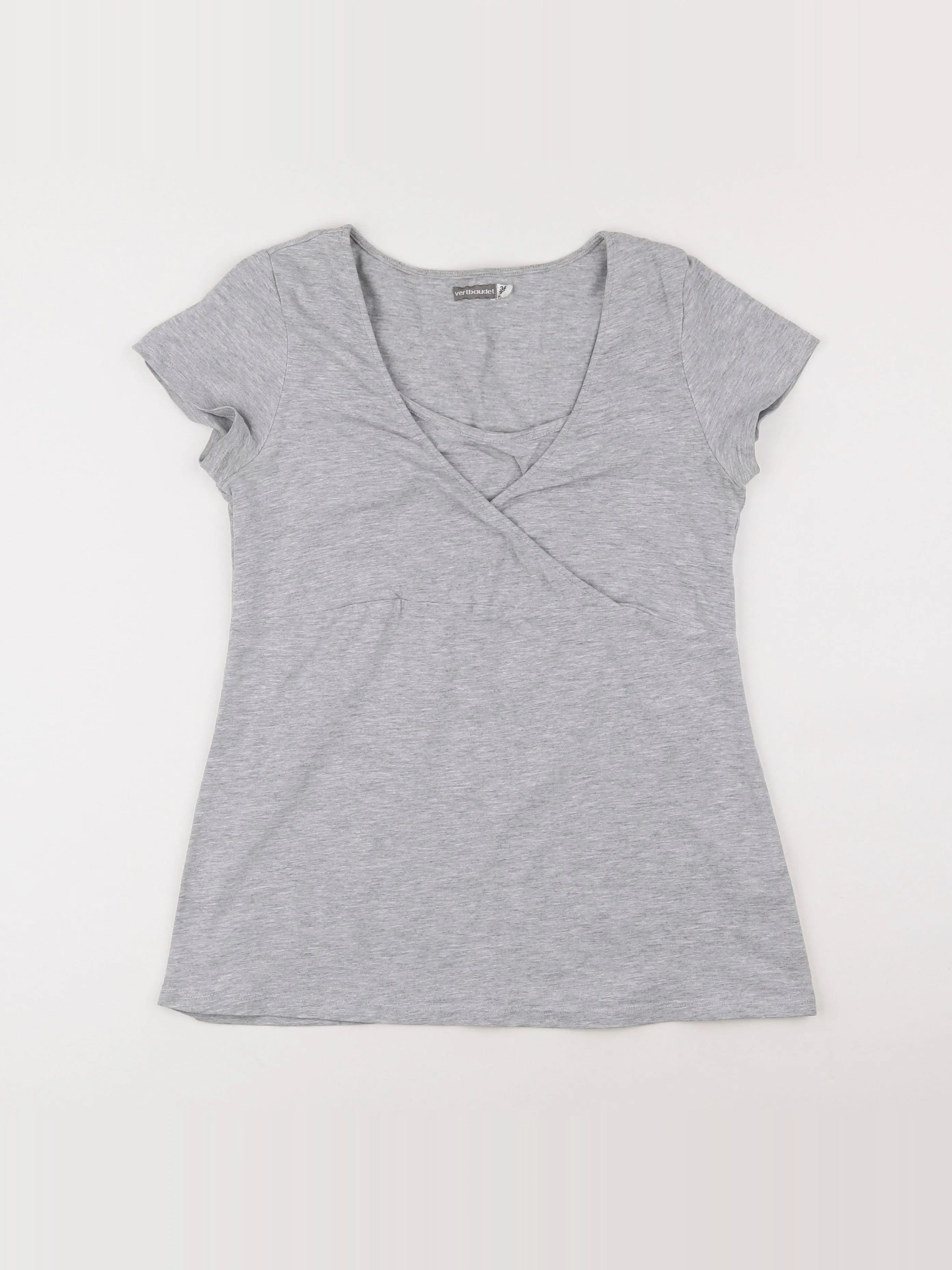 Vertbaudet - tee-shirt grossesse, allaitement gris - 34 à 36