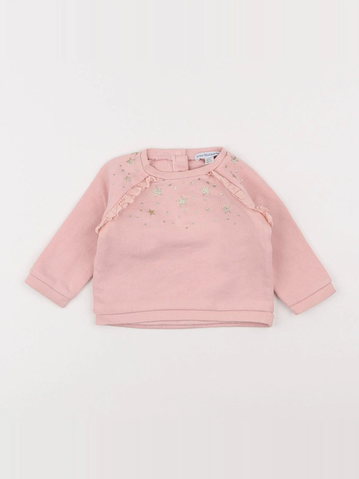 Vertbaudet - sweat rose - 6 mois
