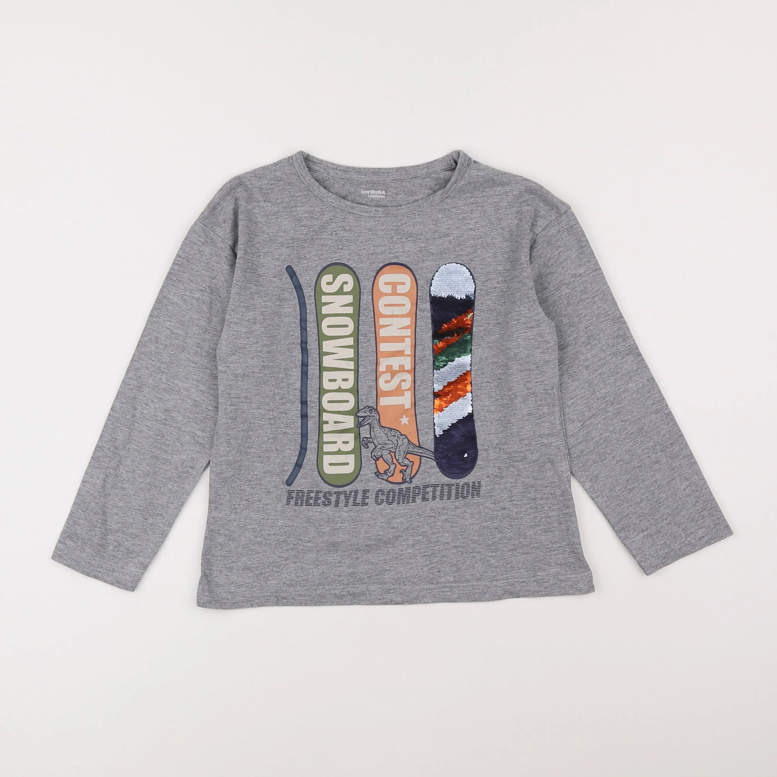Vertbaudet - tee-shirt gris - 8 ans