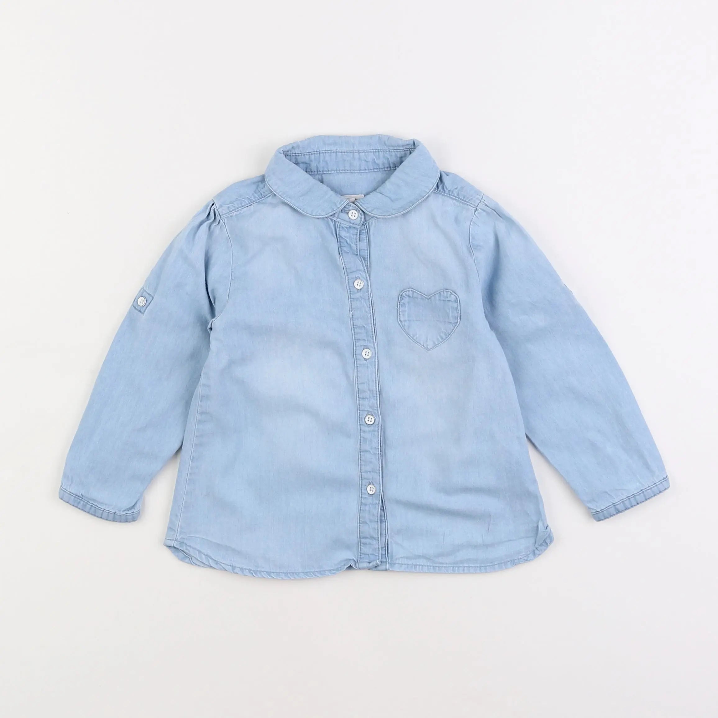 Vertbaudet - chemise bleu - 2 ans