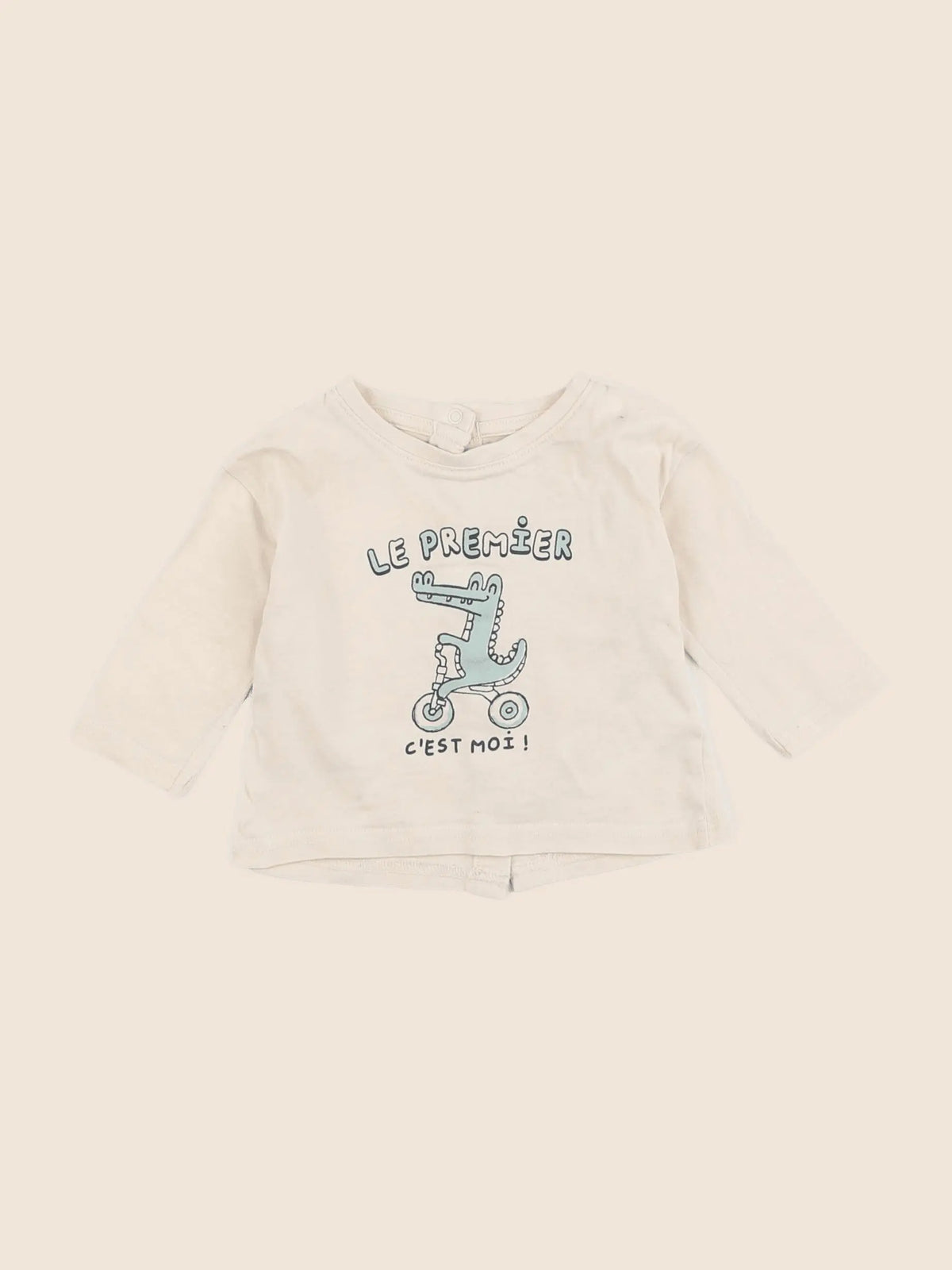 Vertbaudet - tee-shirt beige - 6 mois