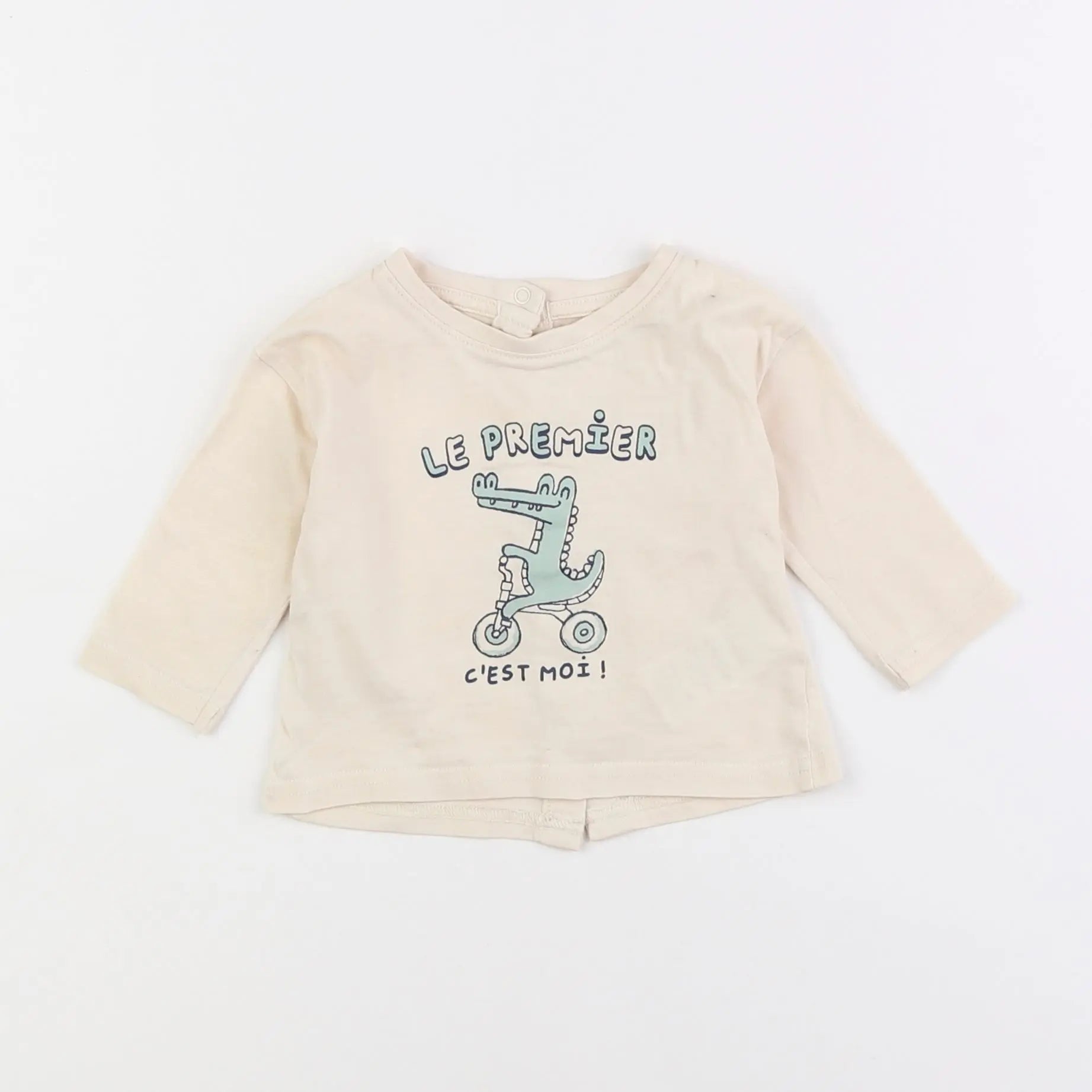Vertbaudet - tee-shirt beige - 6 mois