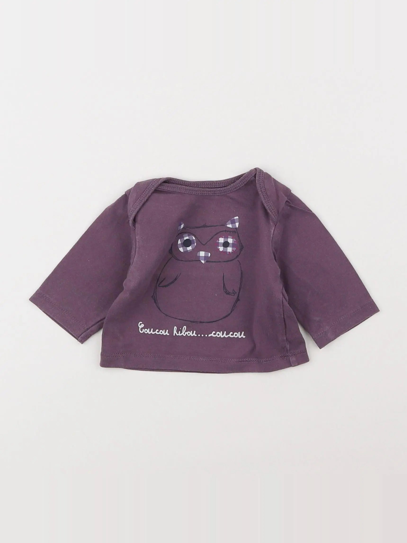 Vertbaudet - tee-shirt violet - 1 mois