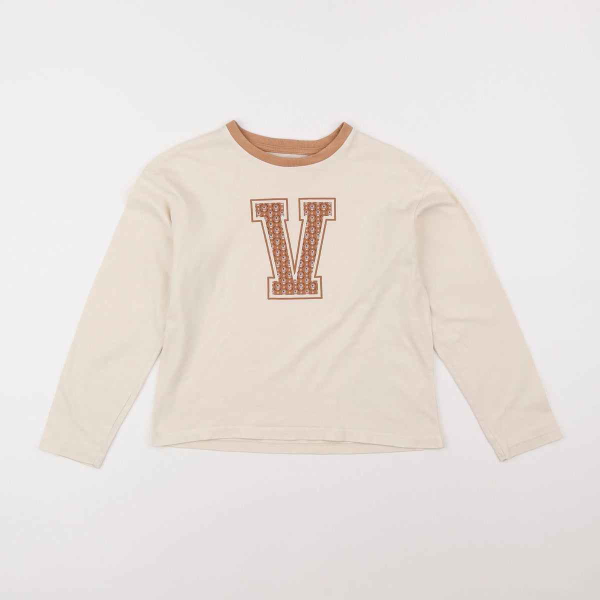 Vertbaudet - tee-shirt beige - 8 ans