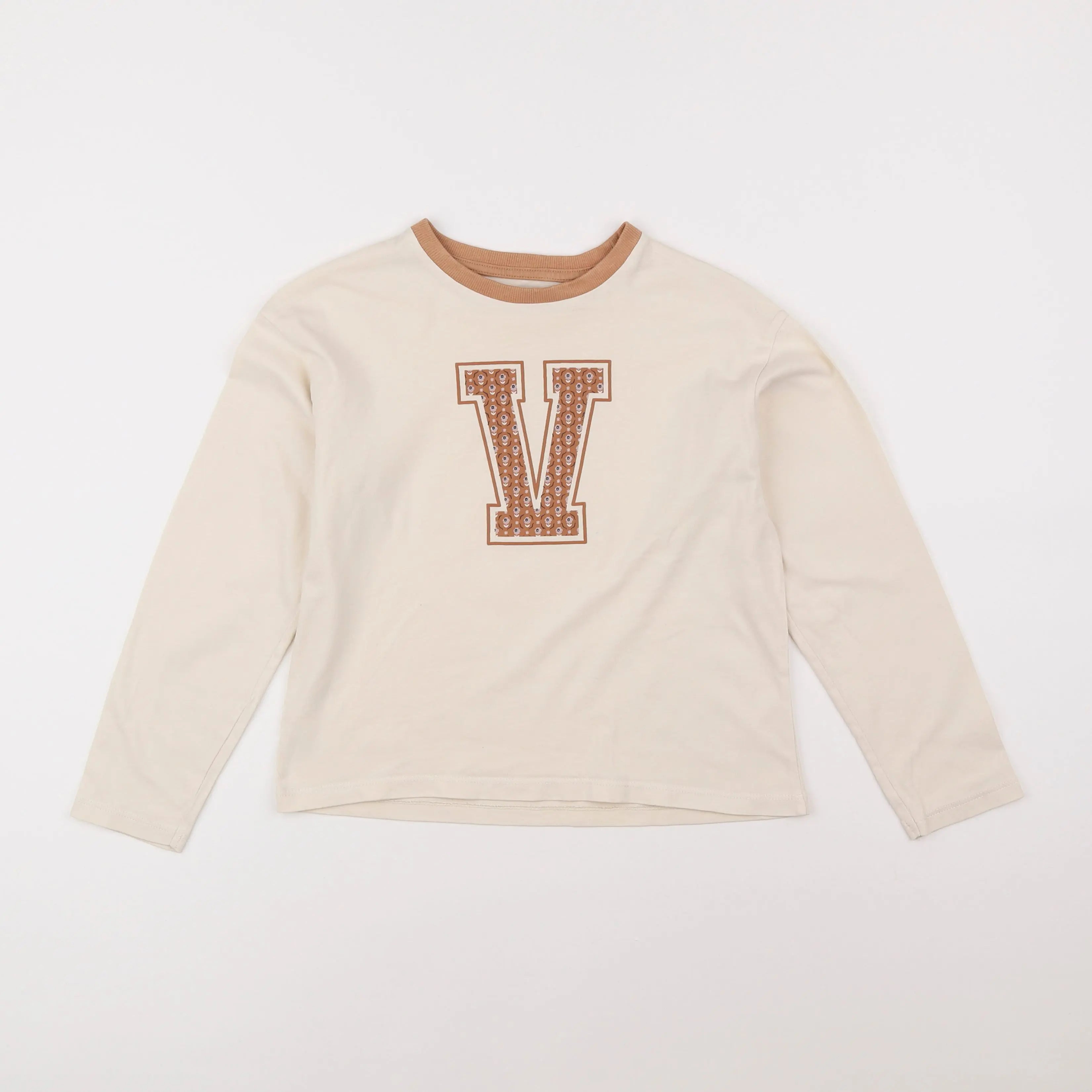 Vertbaudet - tee-shirt beige - 8 ans