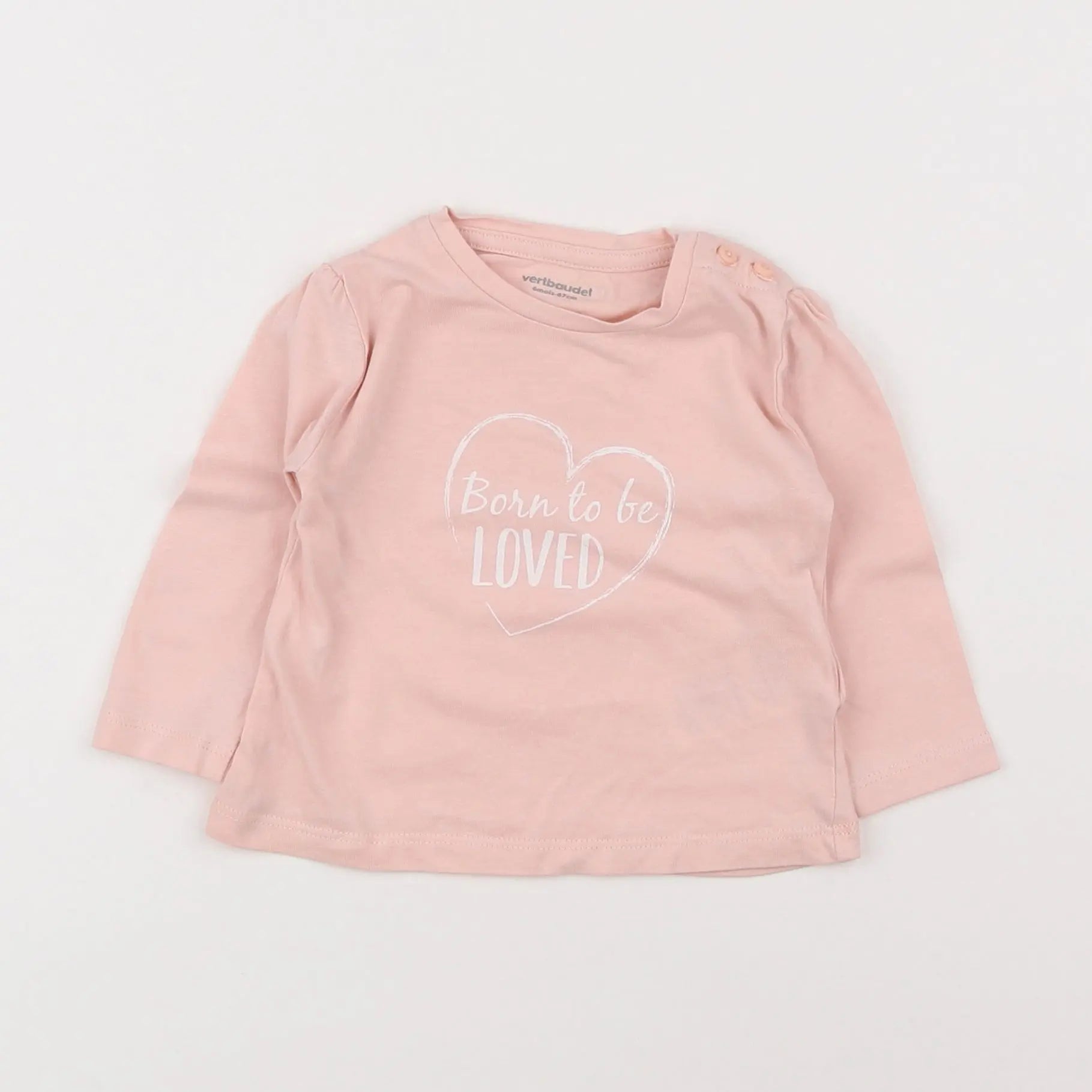 Vertbaudet - tee-shirt rose - 6 mois