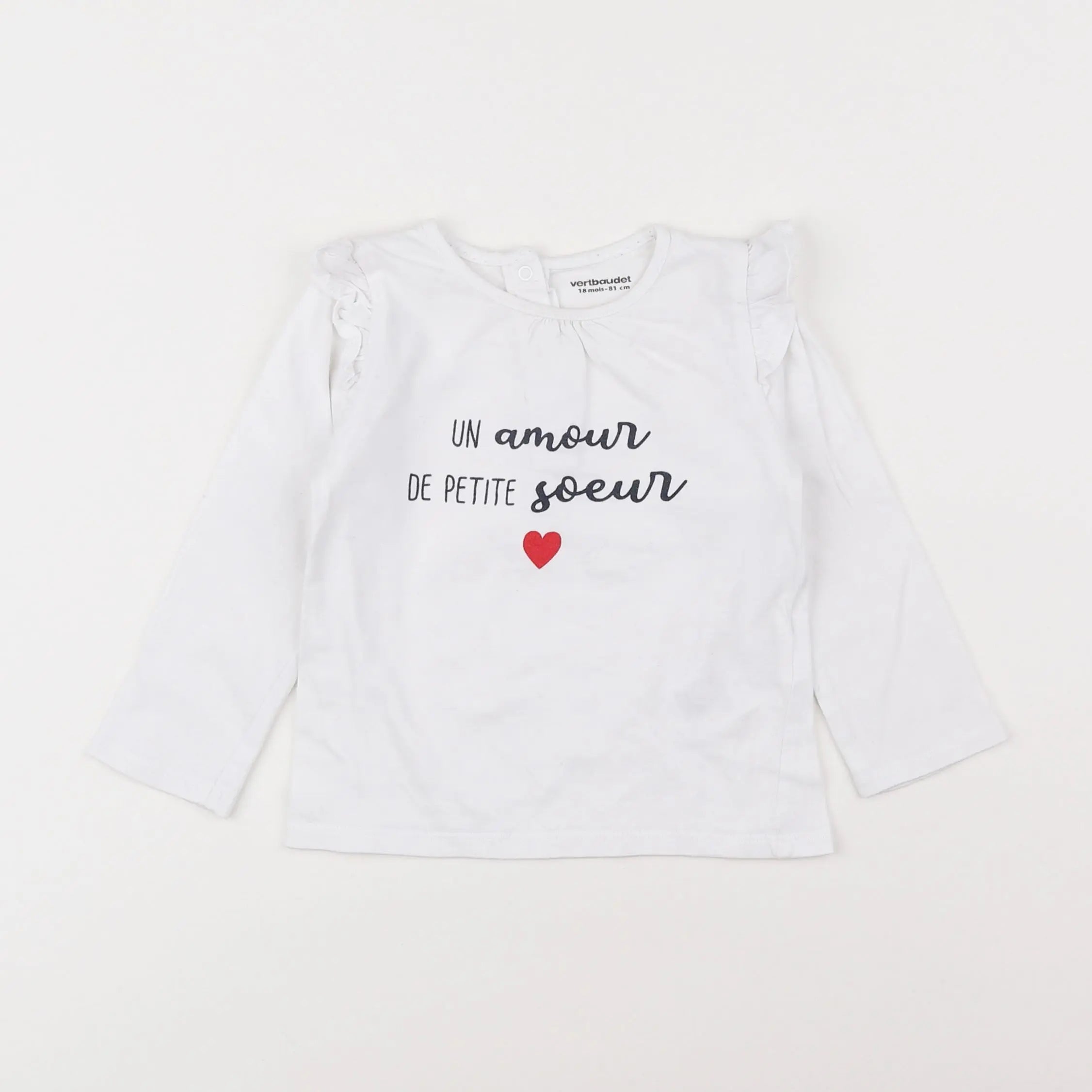 Vertbaudet - tee-shirt blanc - 18 mois