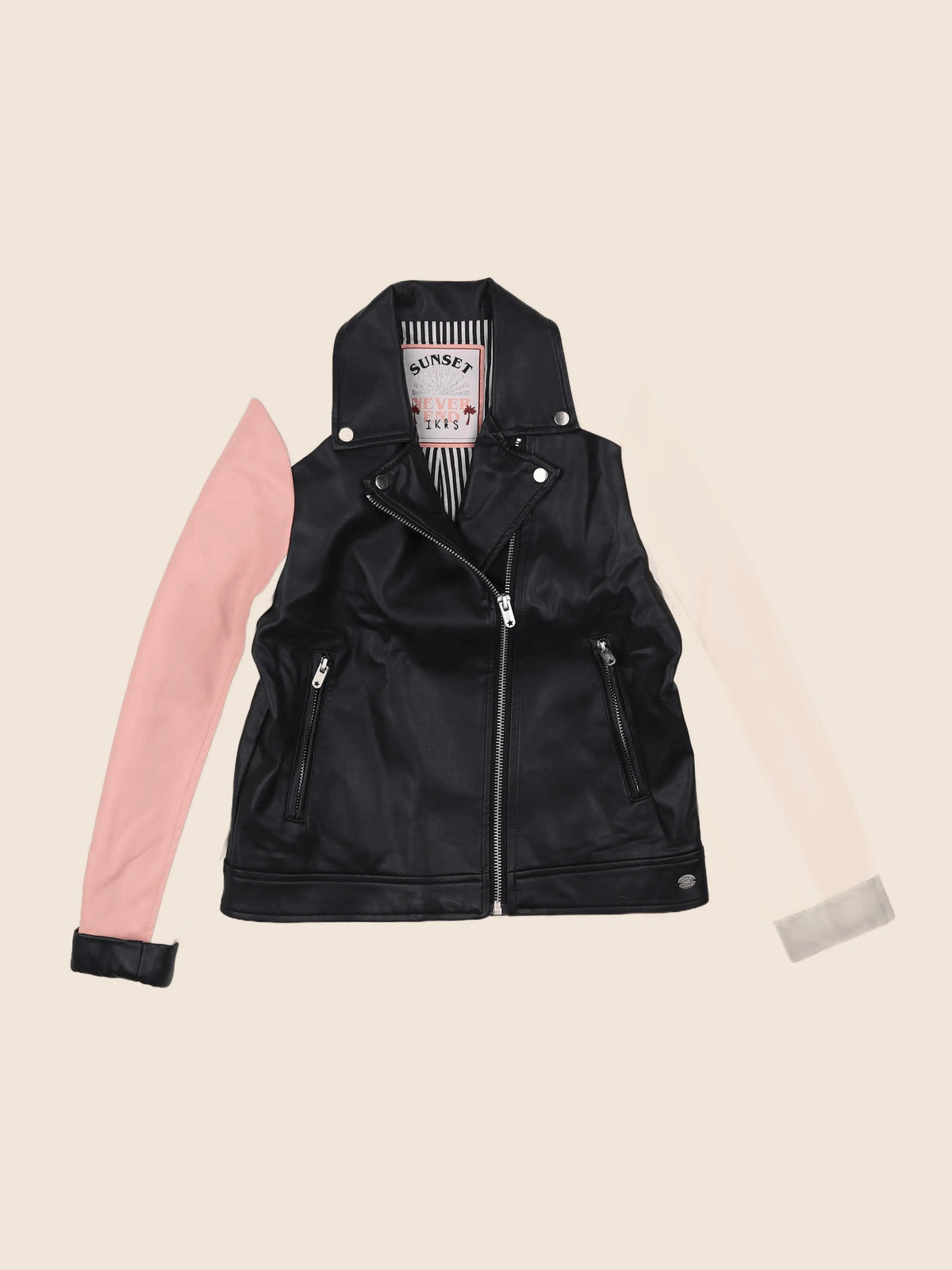 IKKS - veste simili cuir rose - 10 ans