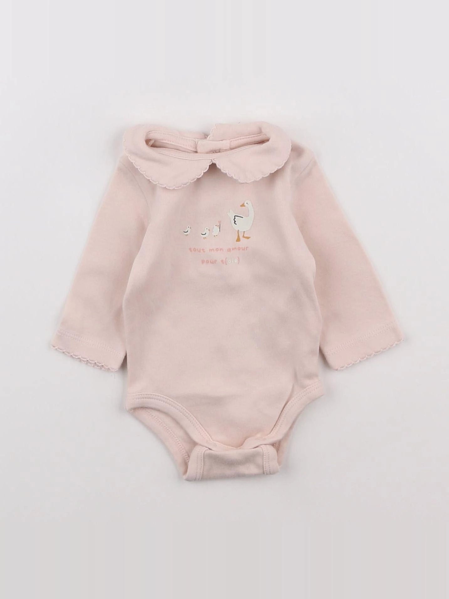 Vertbaudet - body à col rose - 1 mois