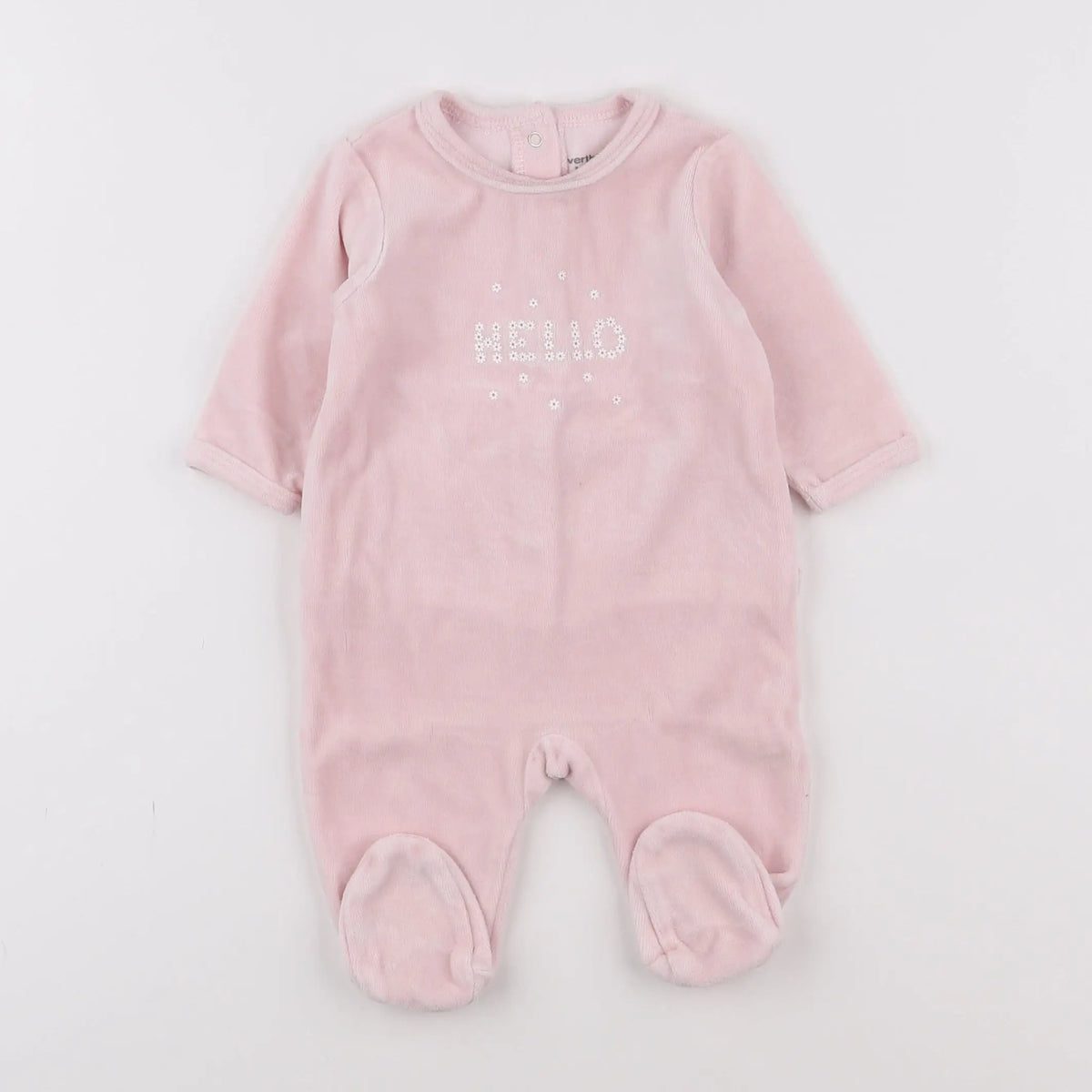 Vertbaudet - pyjama velours rose - 3 mois