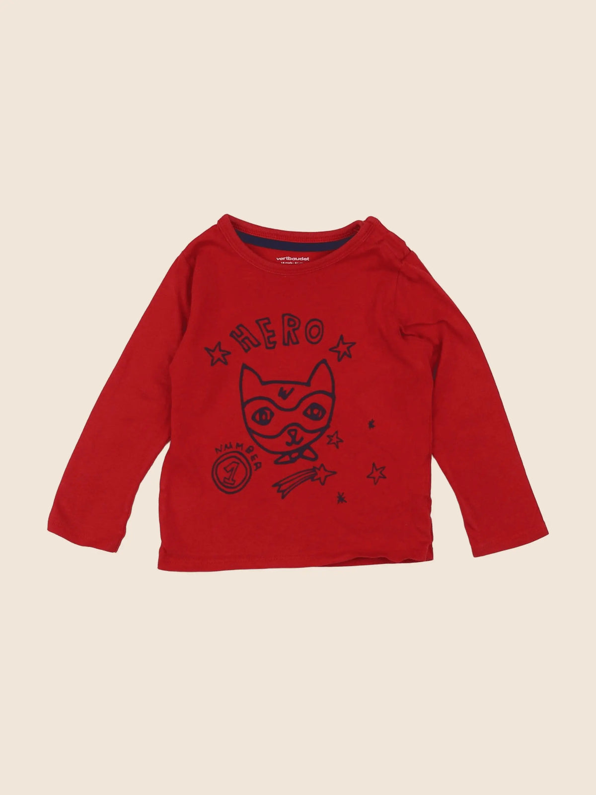 Vertbaudet - tee-shirt rouge - 18 mois