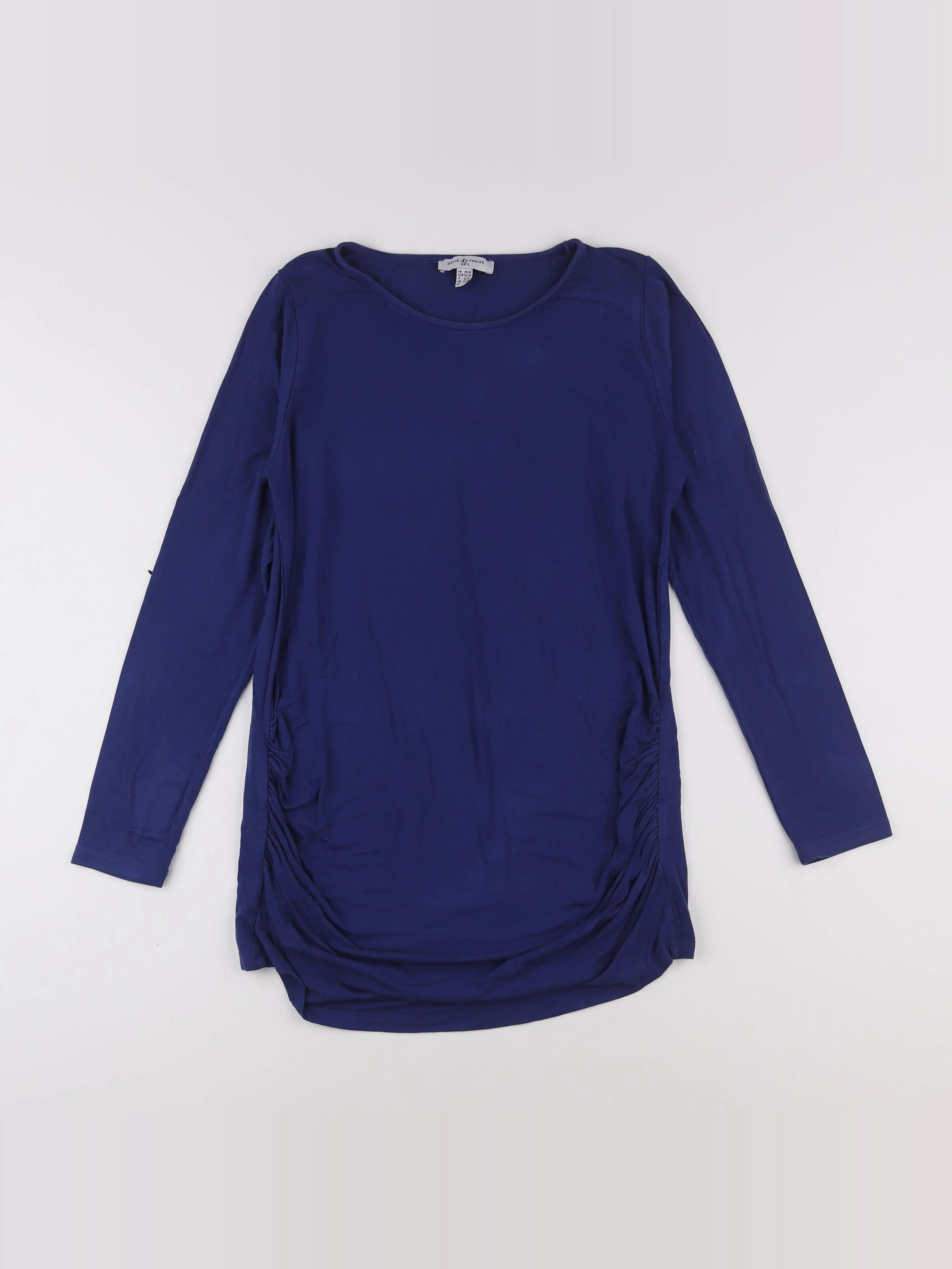 Envie de fraise - tee-shirt grossesse bleu - 38 à 40