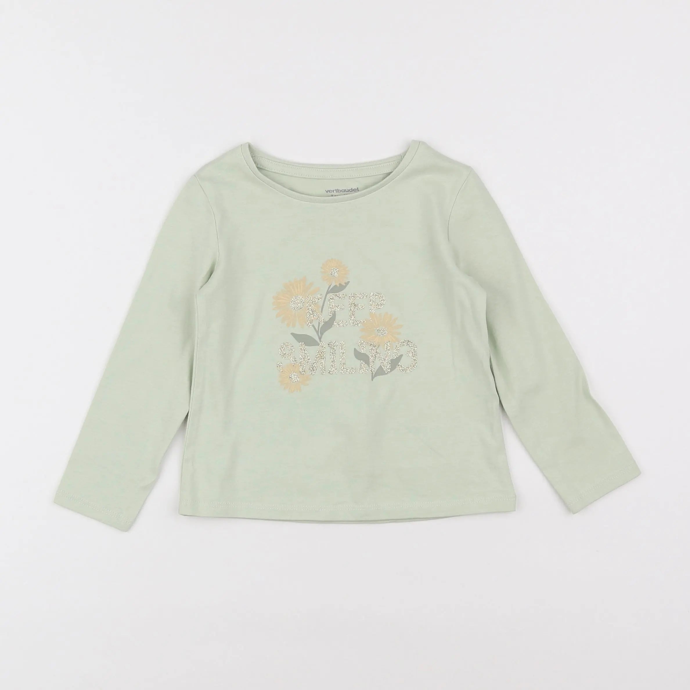 Vertbaudet - tee-shirt vert - 2 ans