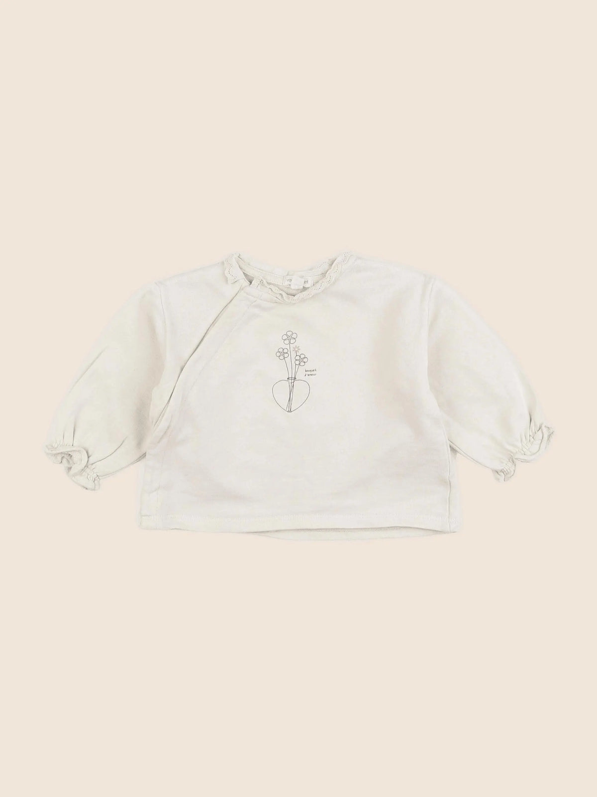 Vertbaudet - sweat beige - 6 mois