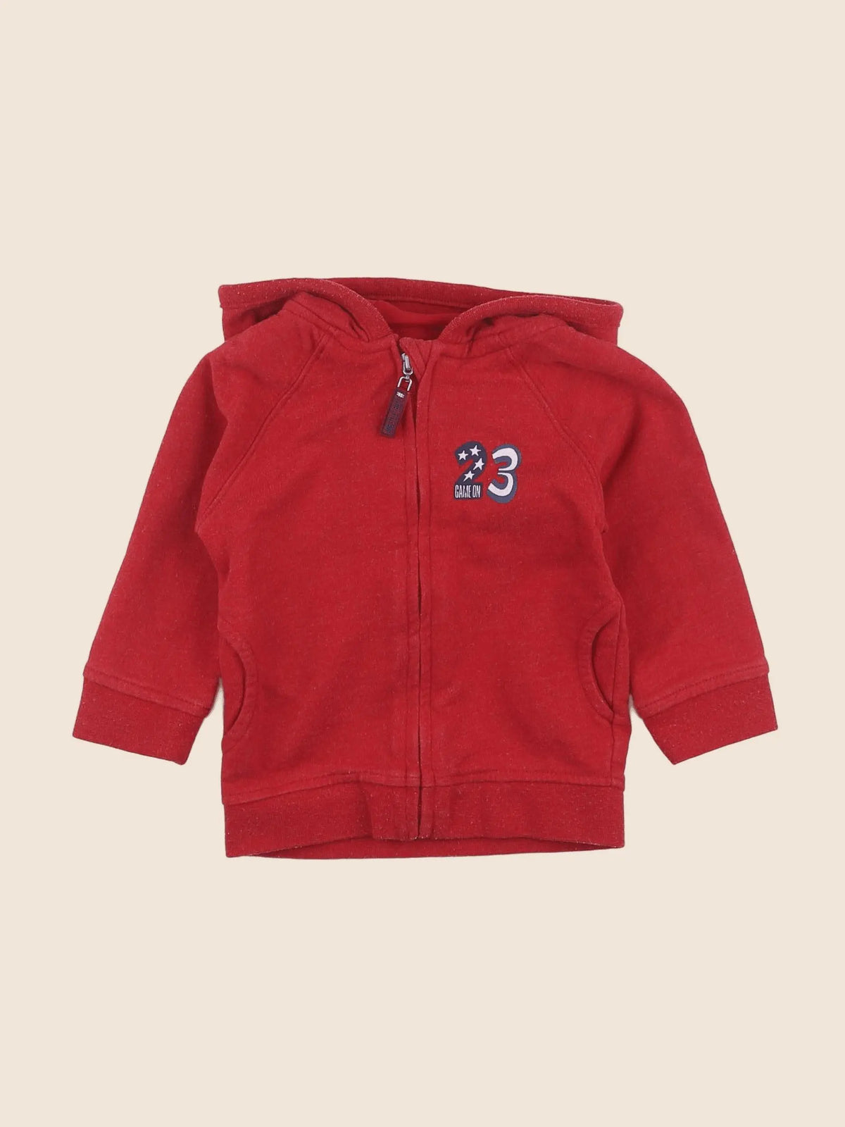 Vertbaudet - sweat rouge - 12 mois