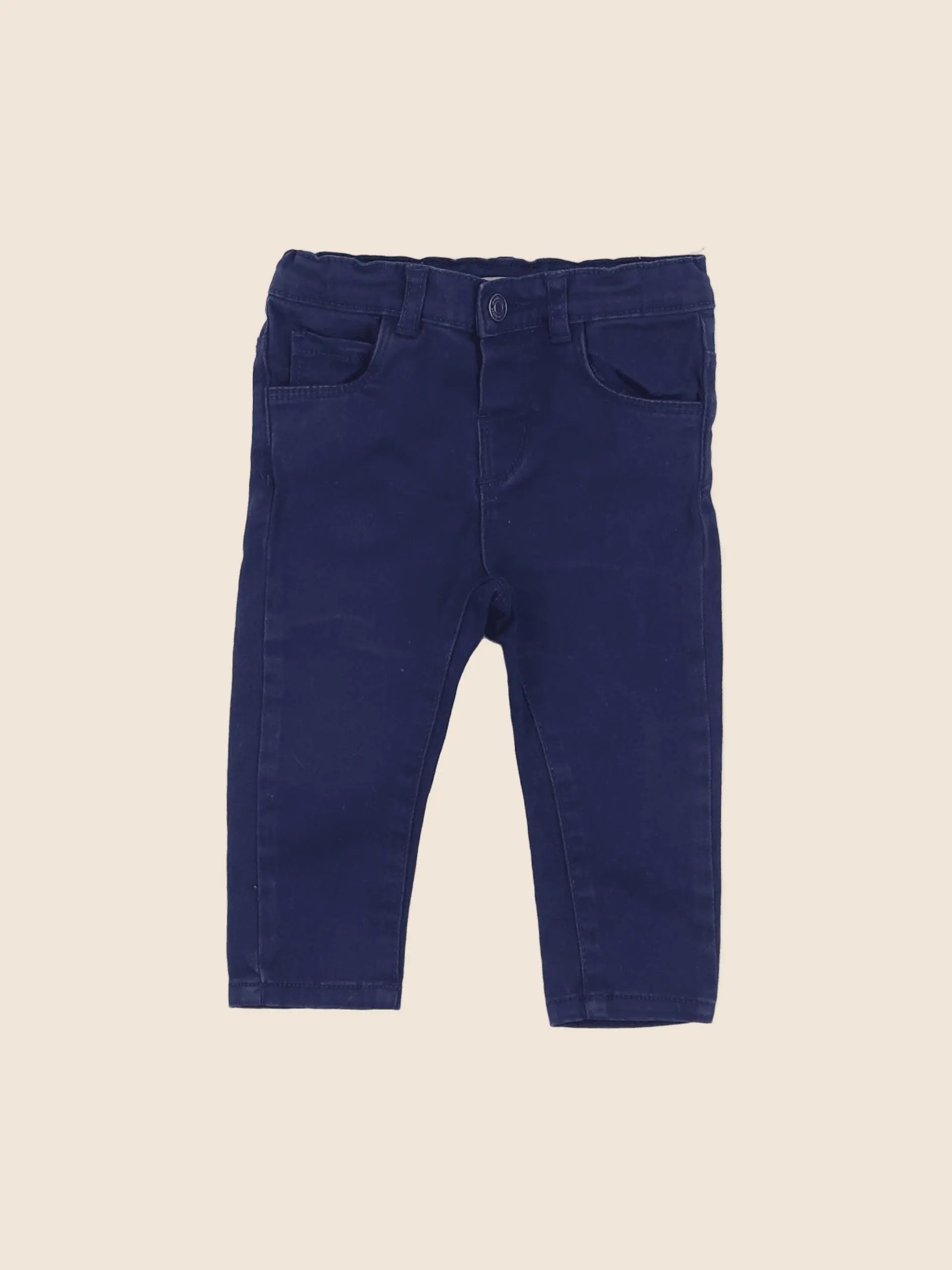 Vertbaudet - pantalon bleu - 12 mois