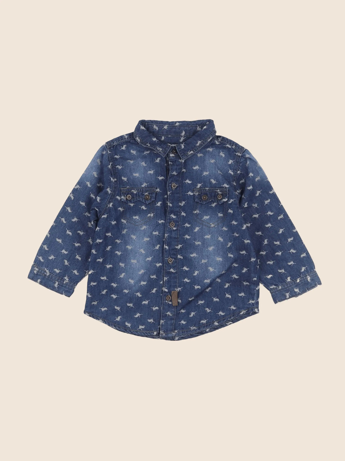Vertbaudet - chemise bleu - 12 mois