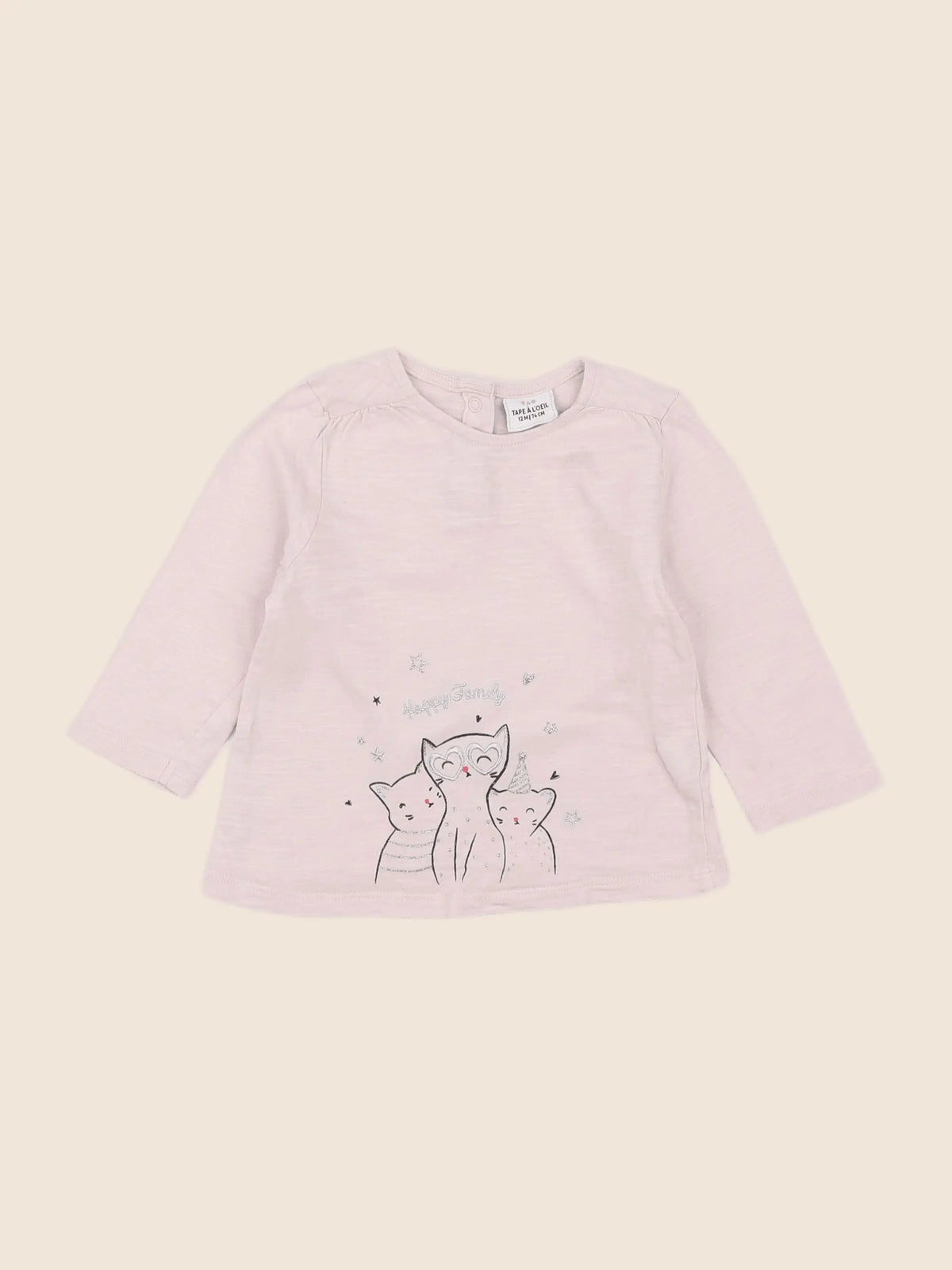 Tape à l'oeil - tee-shirt rose - 12 mois