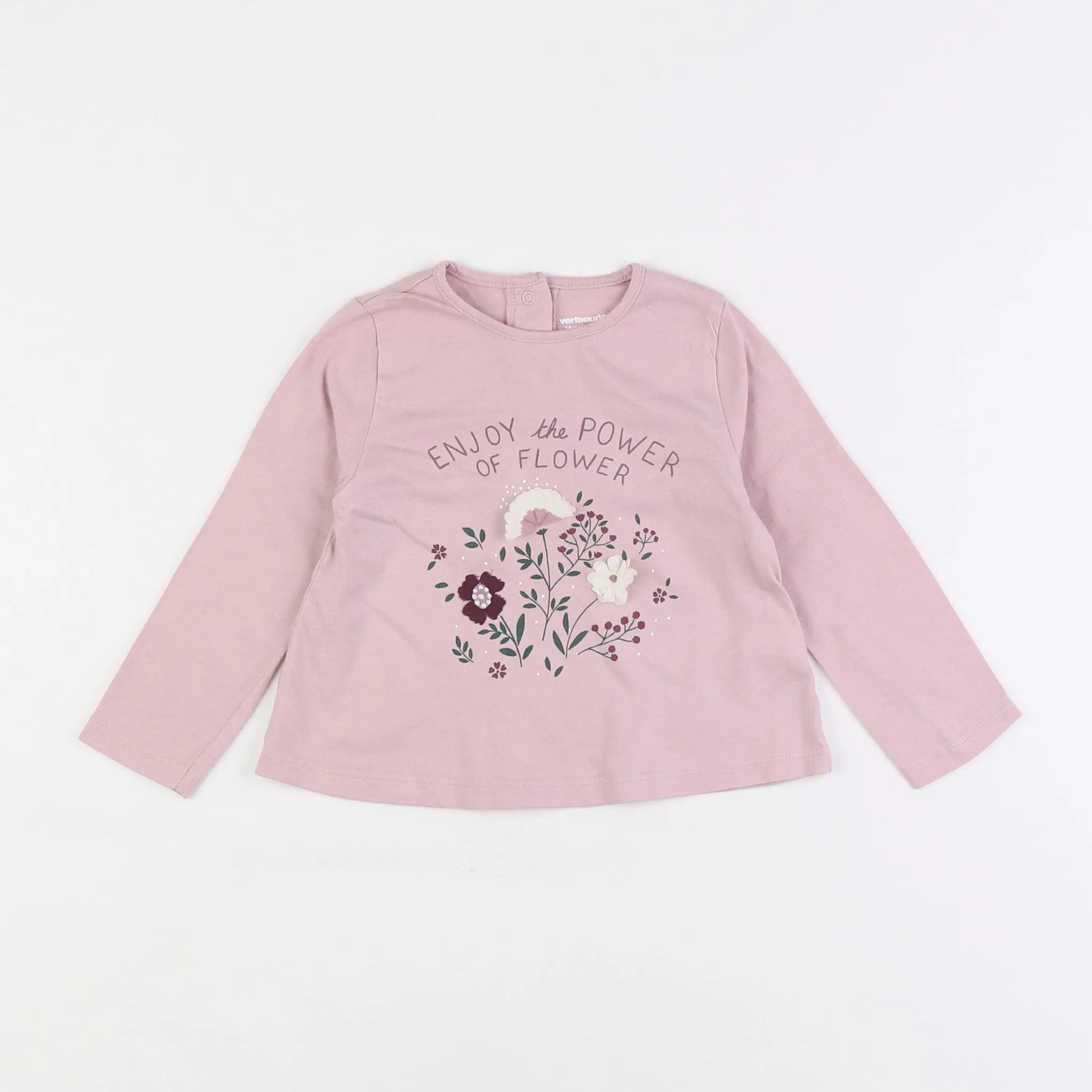 Vertbaudet - tee-shirt rose - 18 mois