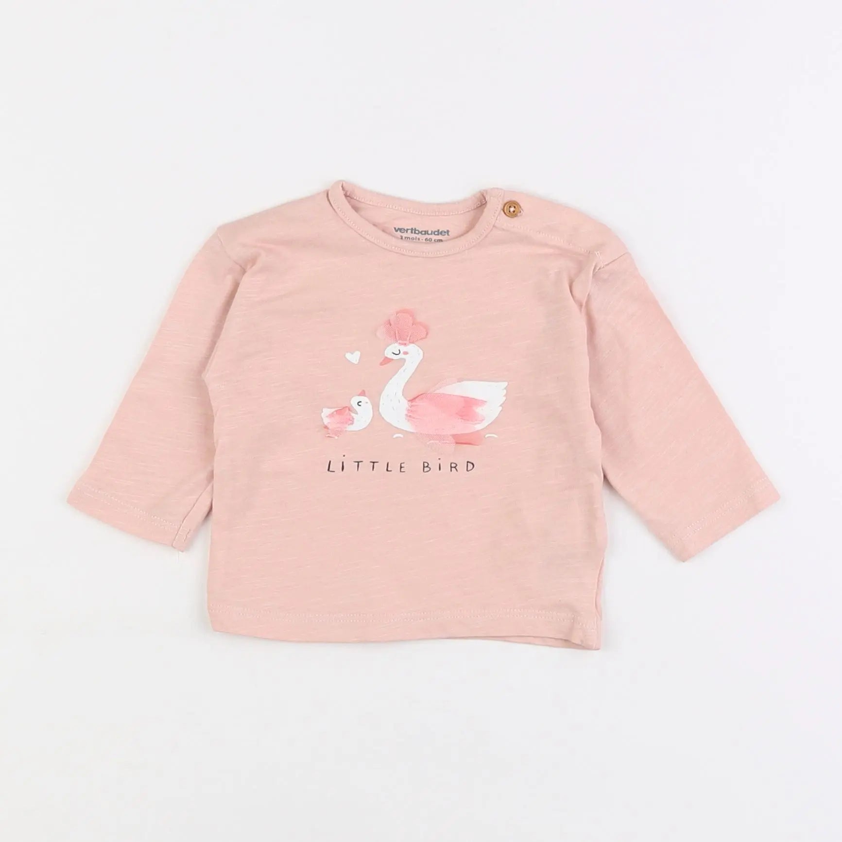 Vertbaudet - tee-shirt rose - 3 mois