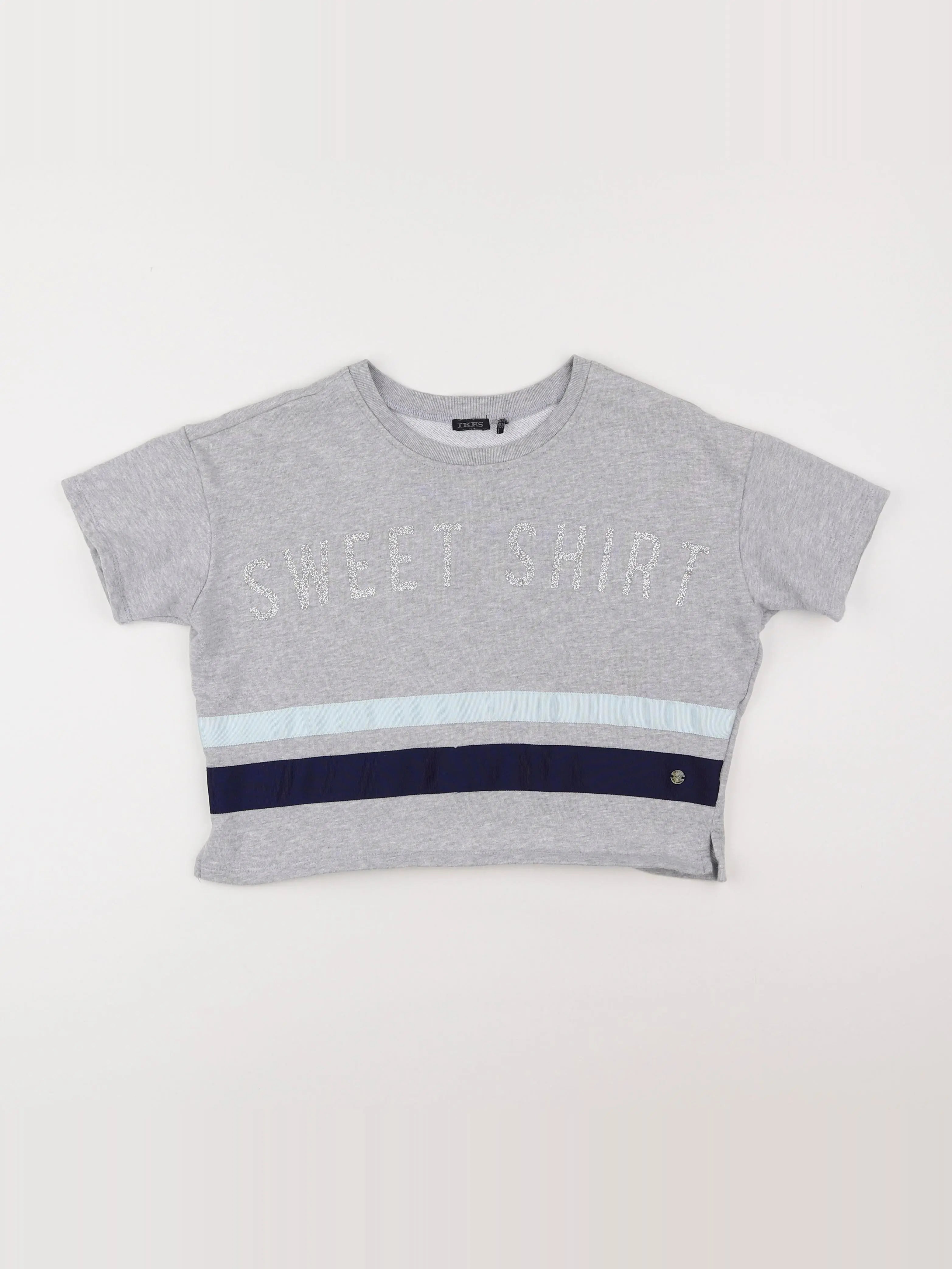 IKKS - sweat court gris, argent - 12 ans
