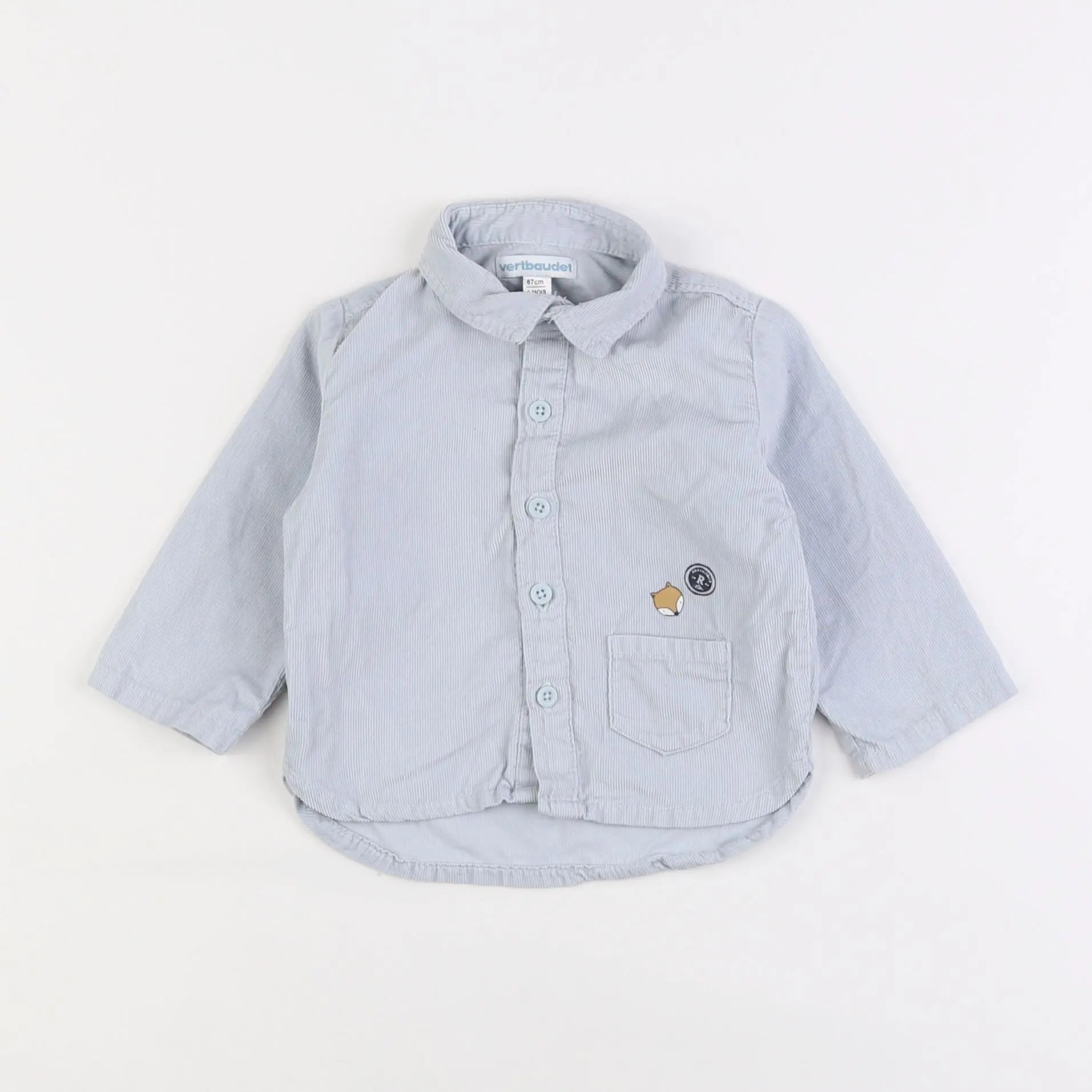 Vertbaudet - chemise bleu - 6 mois