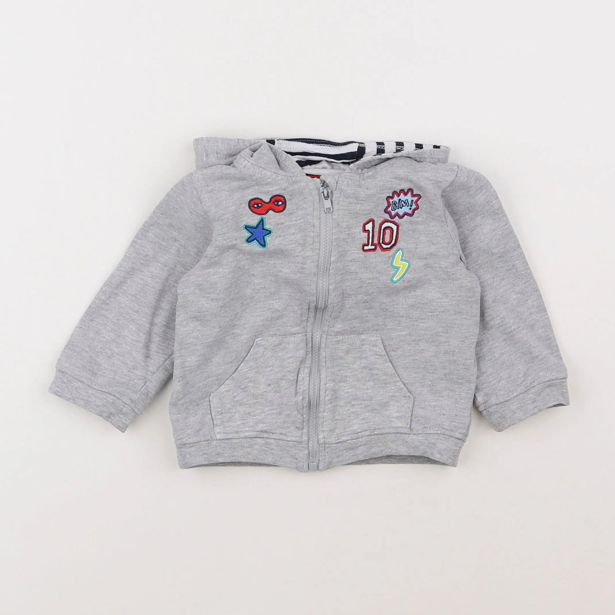 Vertbaudet - sweat gris - 12 mois