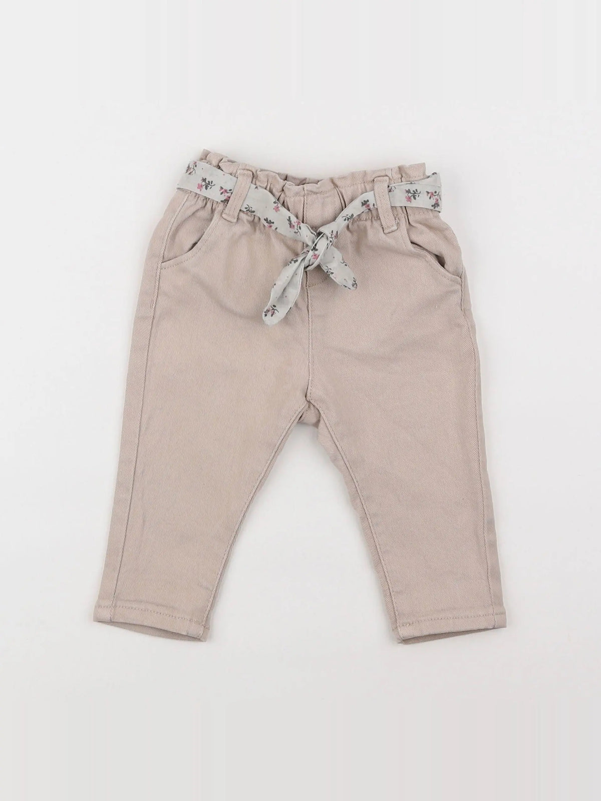 Vertbaudet - jean beige - 9 mois