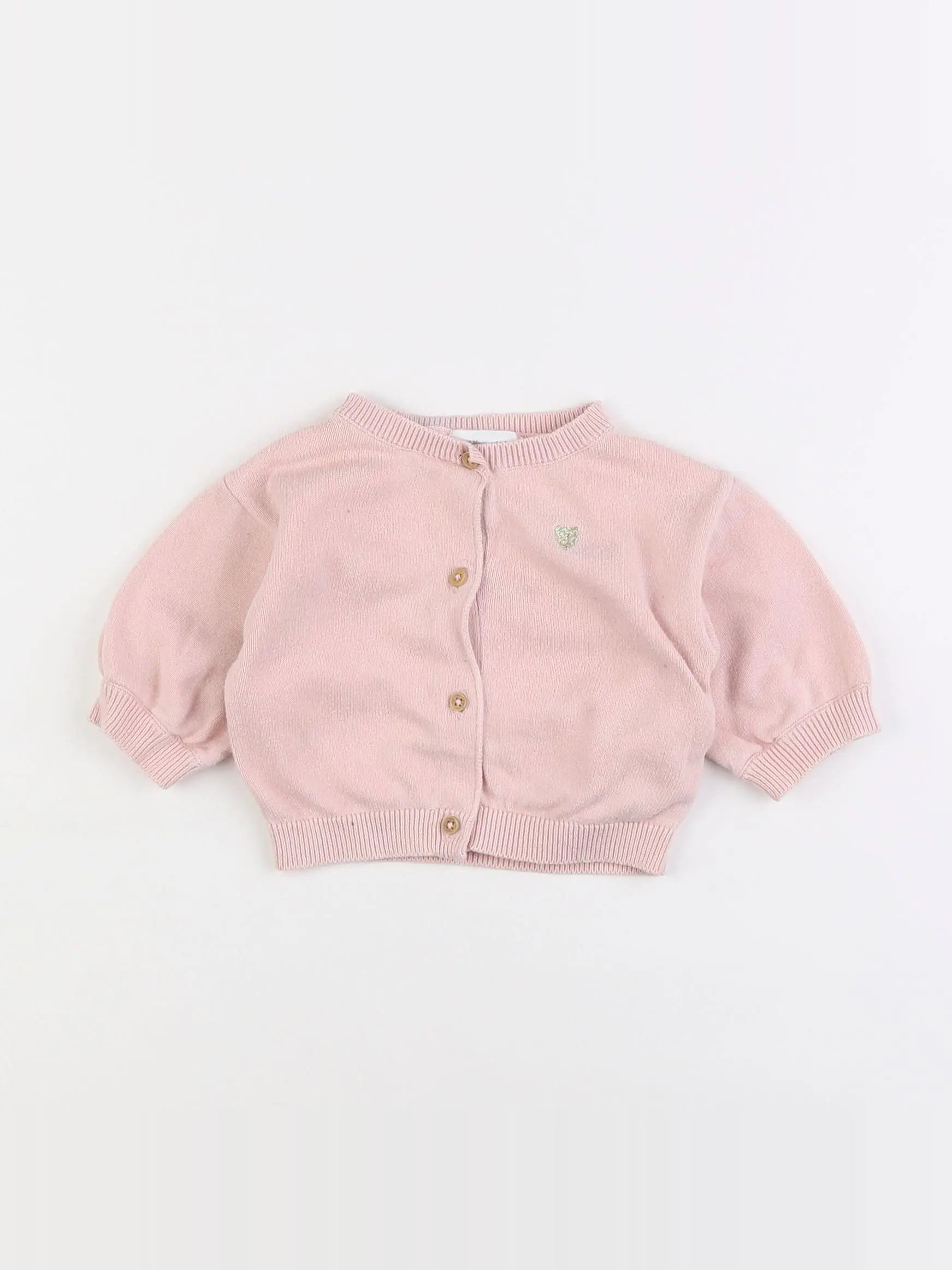 Vertbaudet - gilet rose - 3 mois