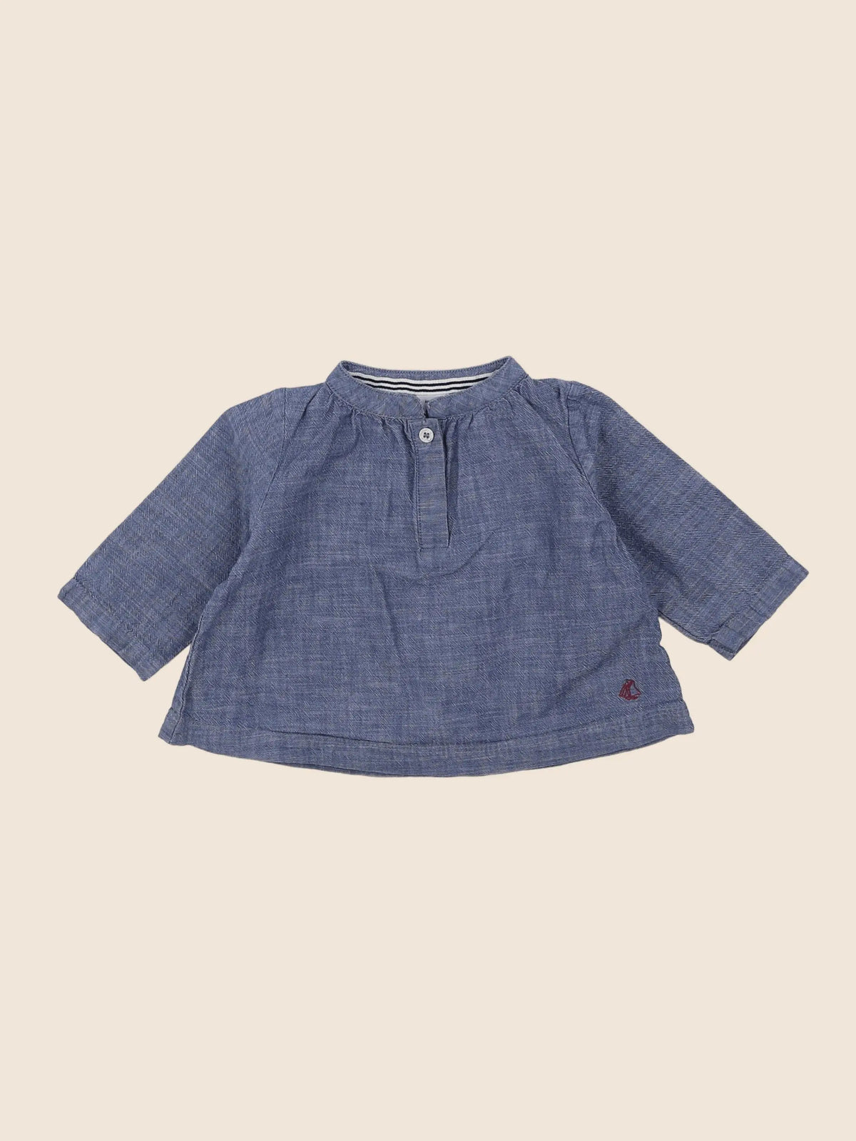 Petit Bateau - blouse bleu - 6 mois