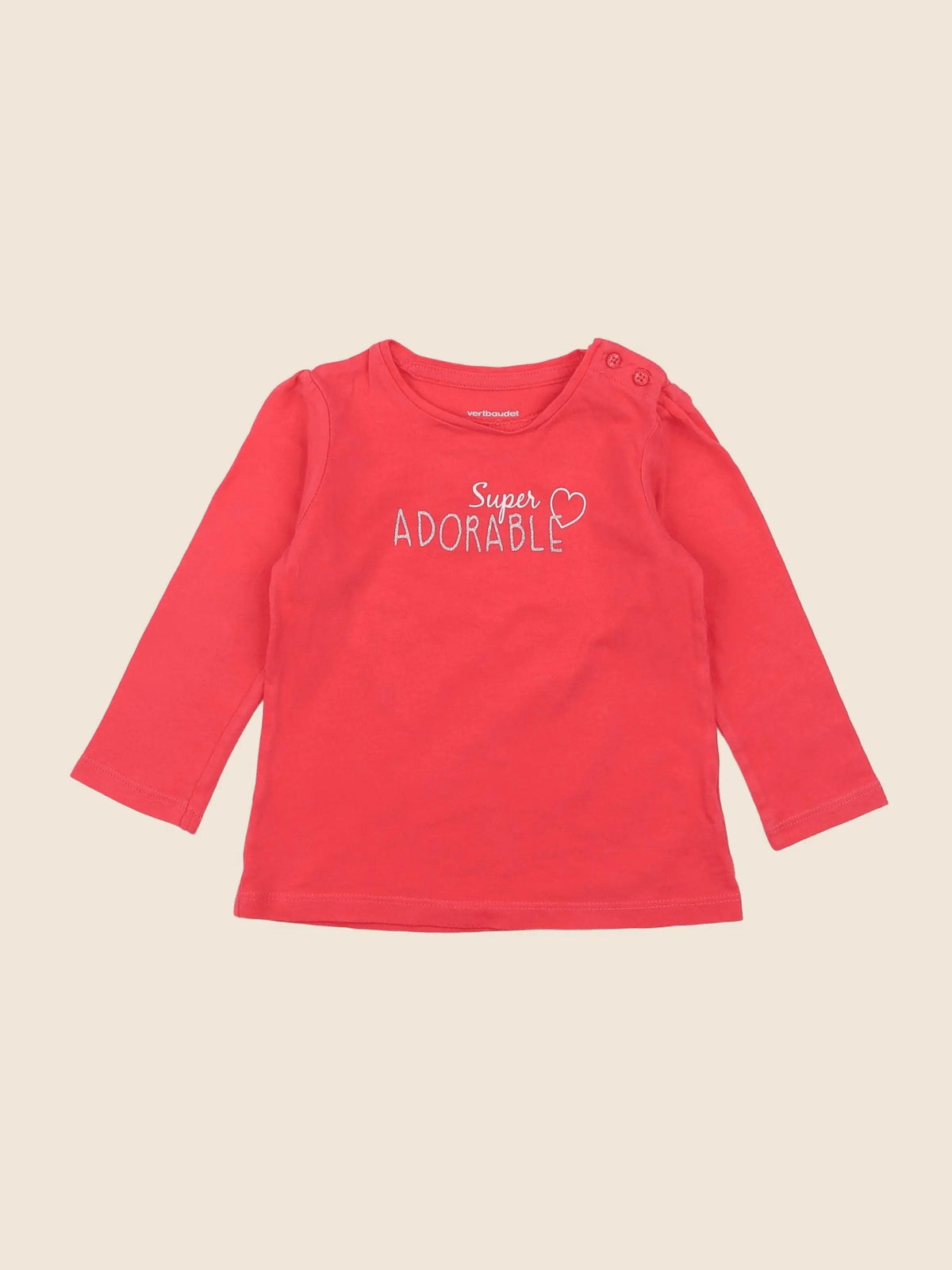 Vertbaudet - tee-shirt rose - 12 mois